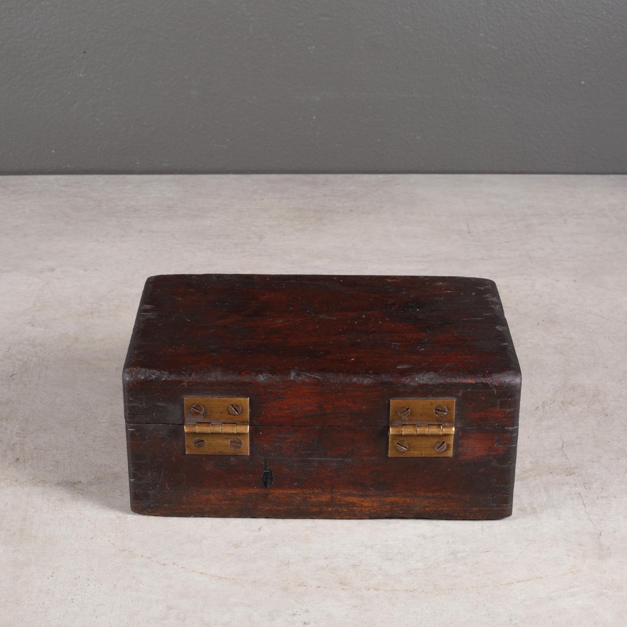 20th Century Walnut Machinist's Factory Tool Box c.1940-FREE SHIPPING For Sale