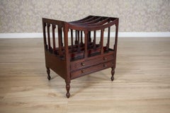 Walnut Magazine Rack, Mid-20th Century, Four Compartments, England