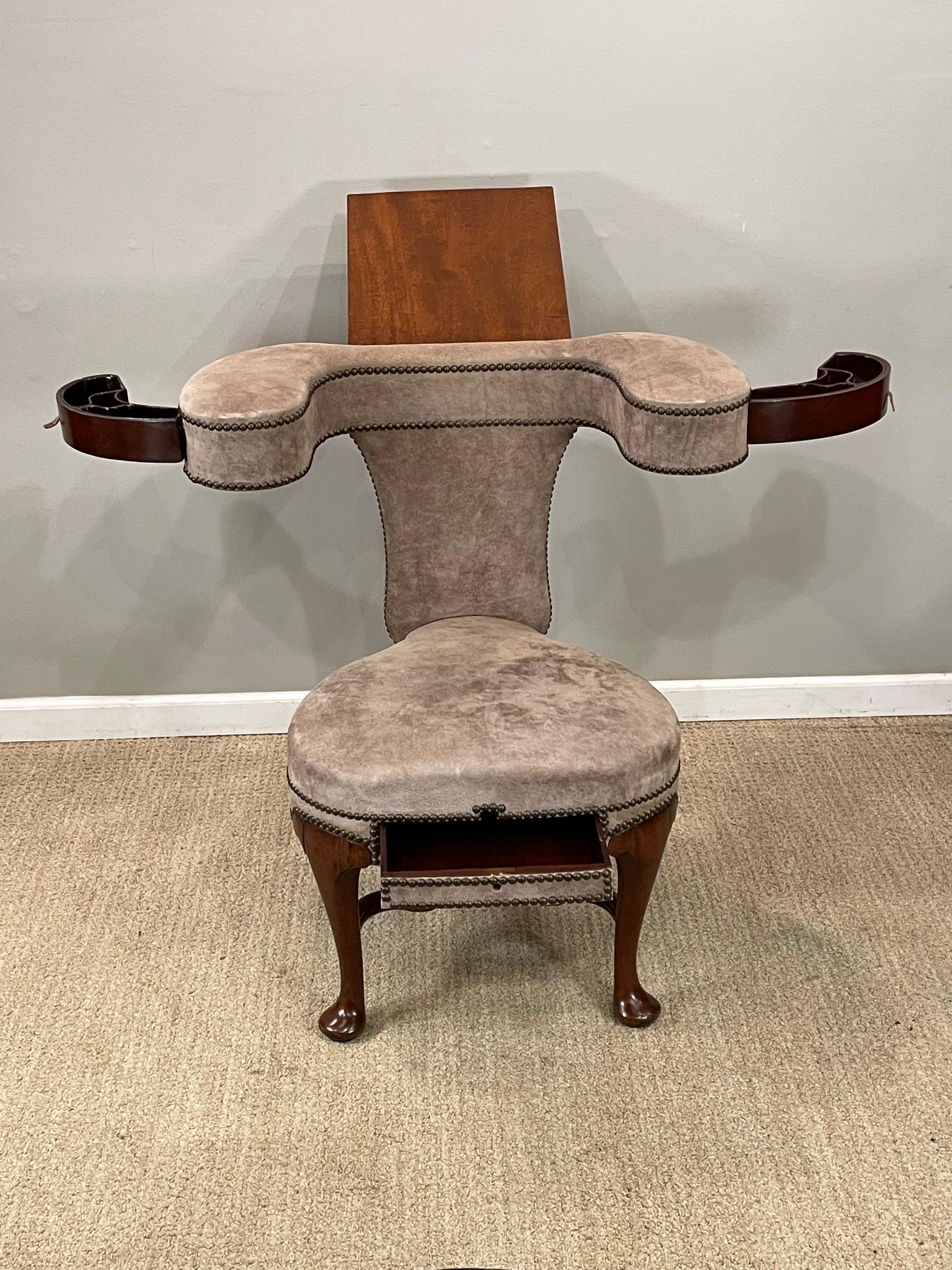 Walnut & Mahogany Cockfighting Chair For Sale 6