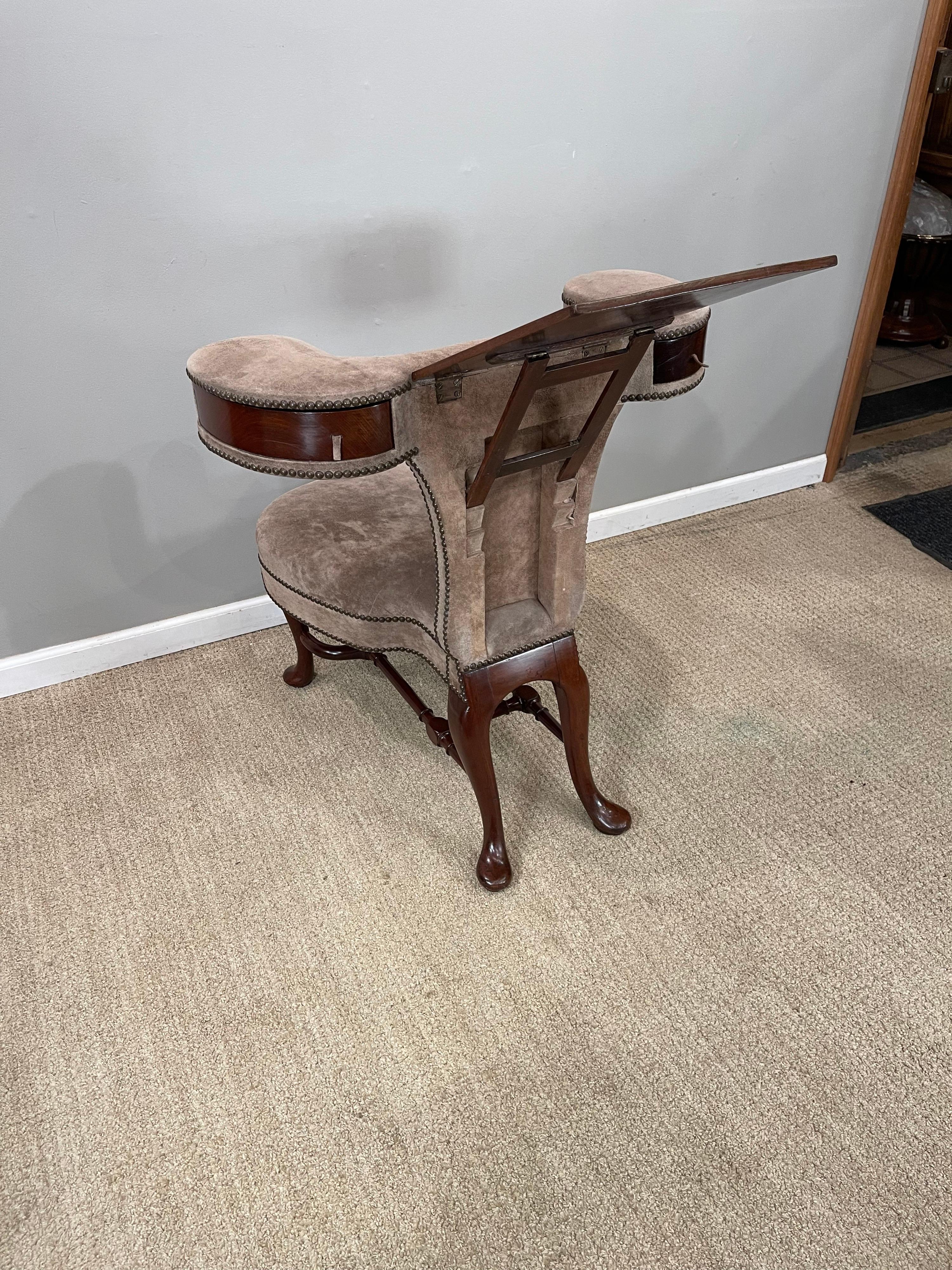 Walnut & Mahogany Cockfighting Chair For Sale 7