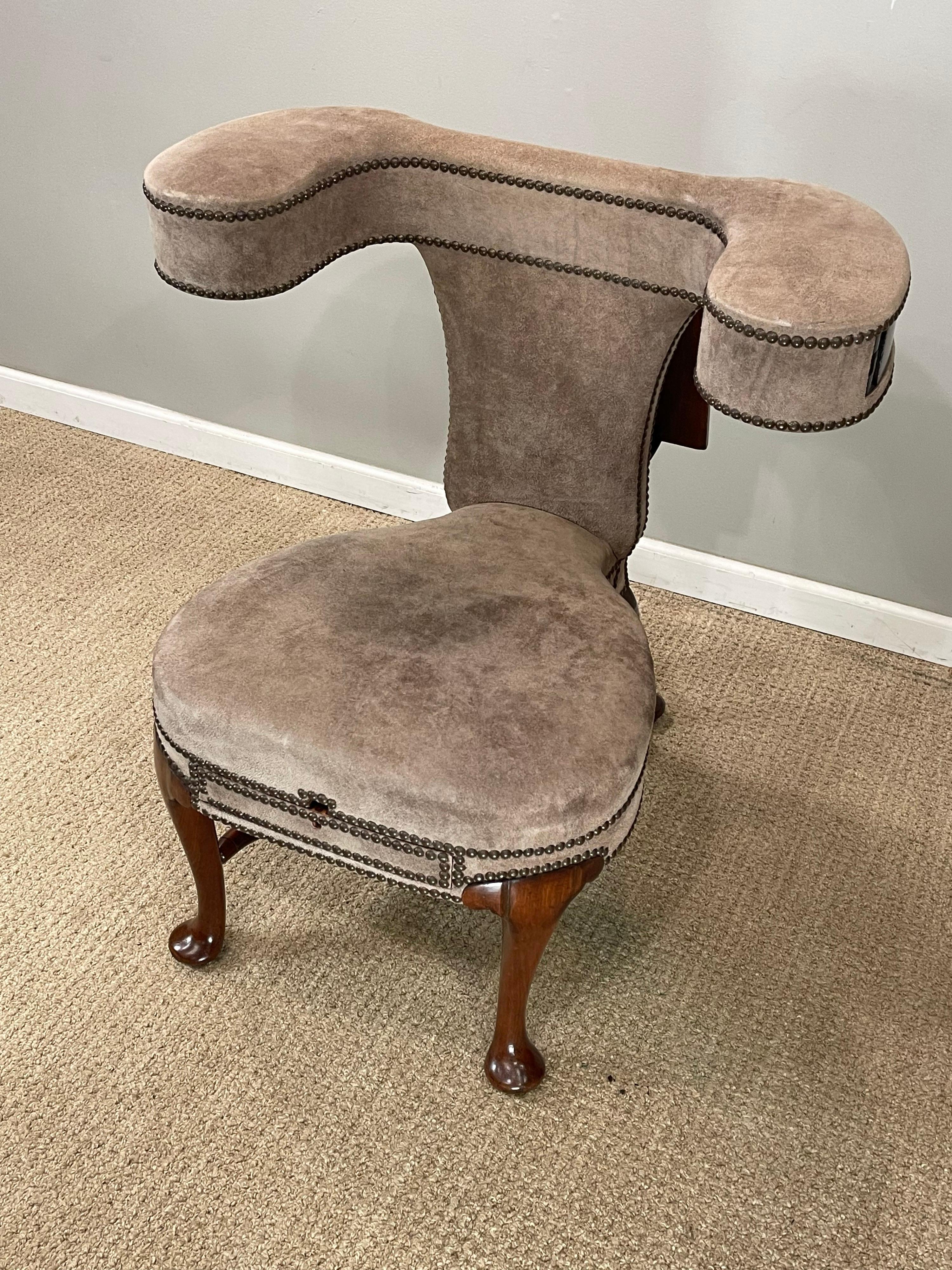 Victorian Walnut & Mahogany Cockfighting Chair For Sale