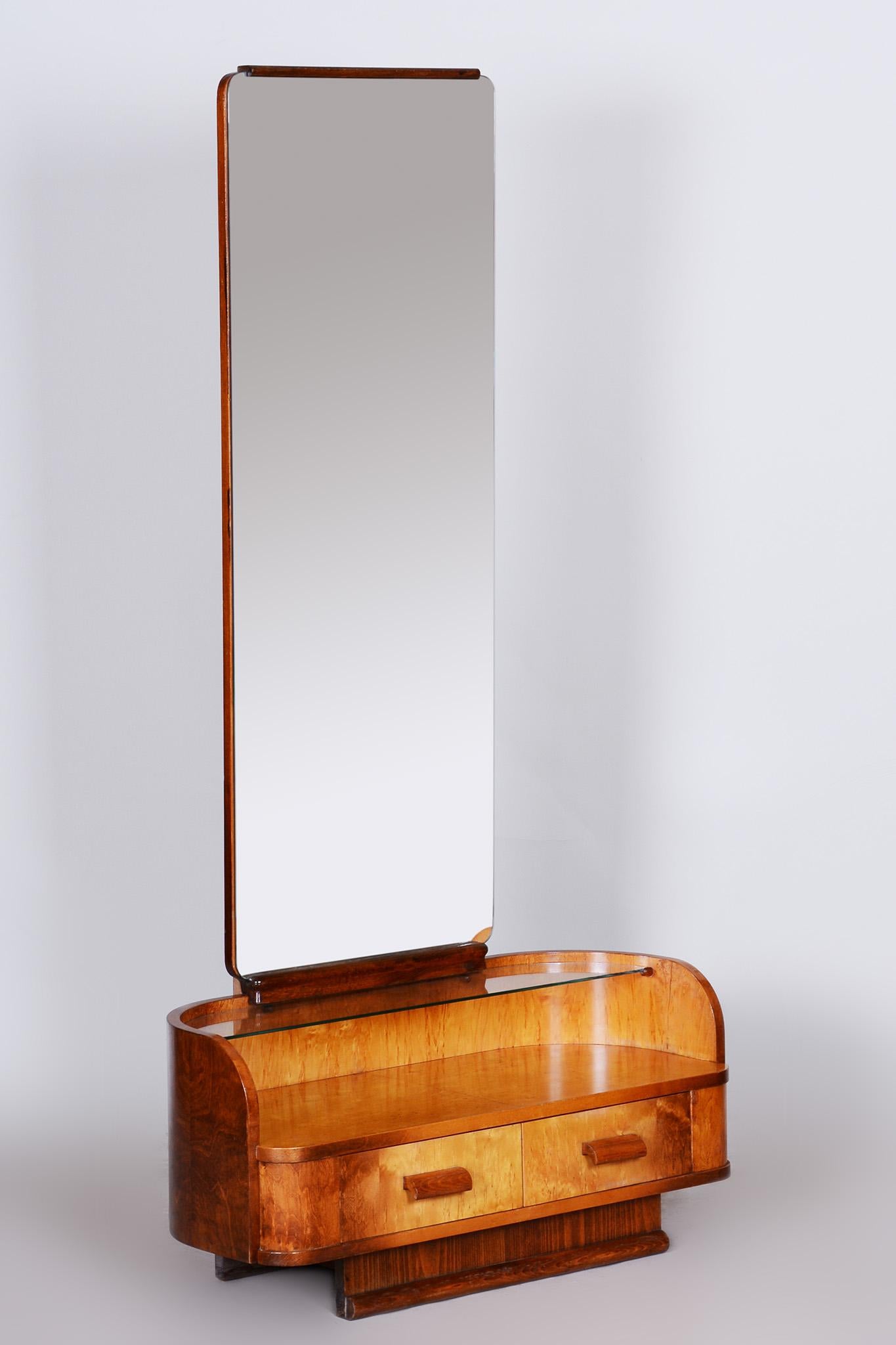 Walnut-Maple Art Deco Dressing Mirror, Jindrich Halabala for Up Zavody, 1930s 3