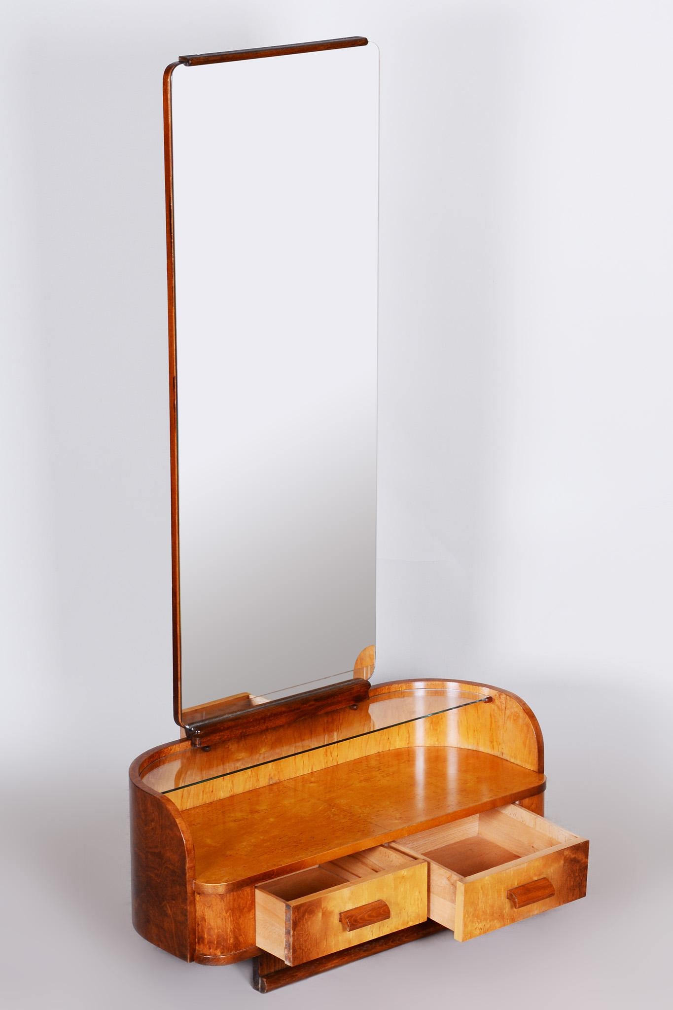 Walnut-Maple Art Deco Dressing Mirror, Jindrich Halabala for Up Zavody, 1930s 4