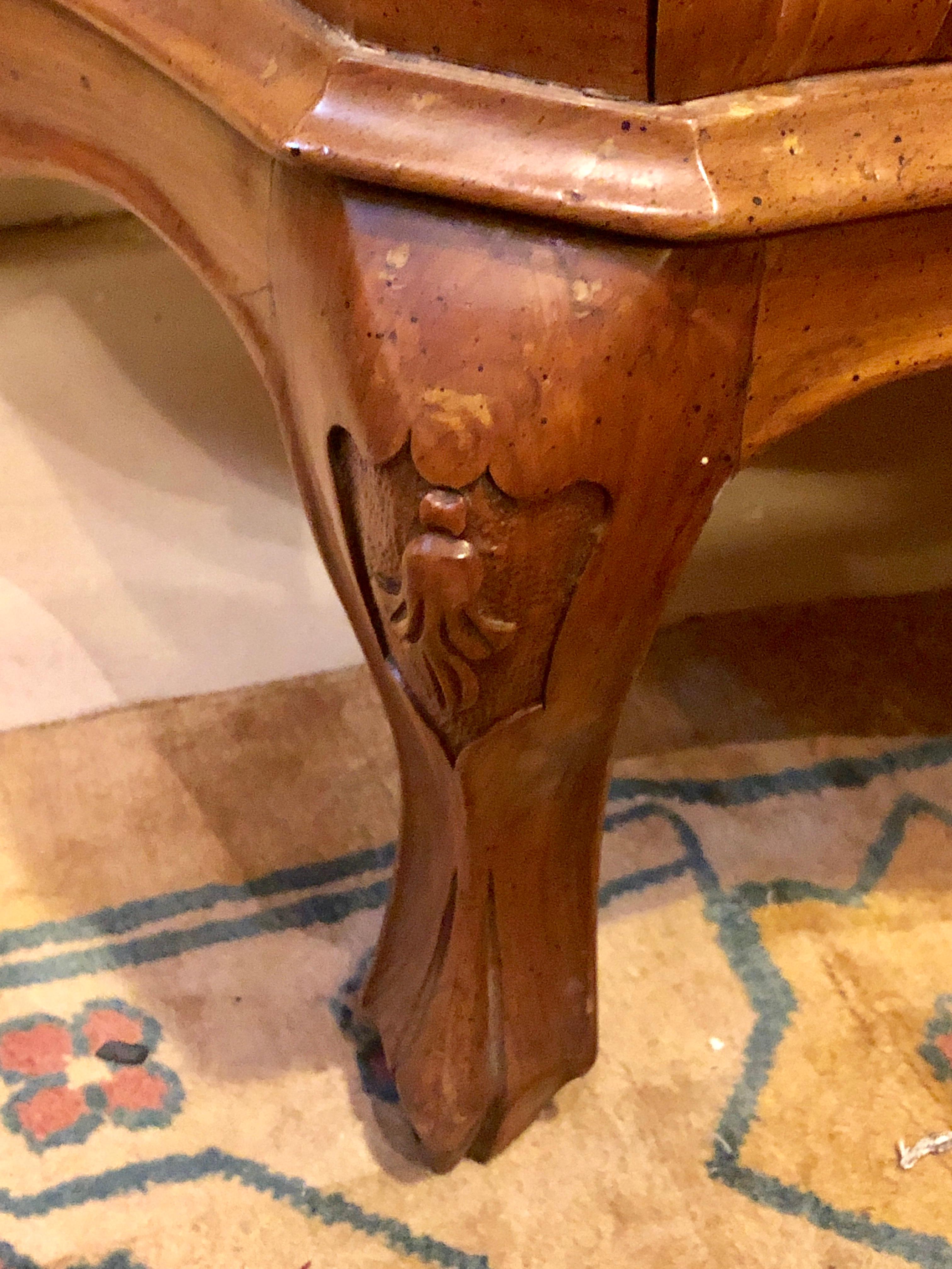 Walnut MarbleTop Bombay Dresser or Sideboard Monumental in Size at