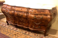 Walnut Marble-Top Bombay Dresser or Sideboard Monumental in Size