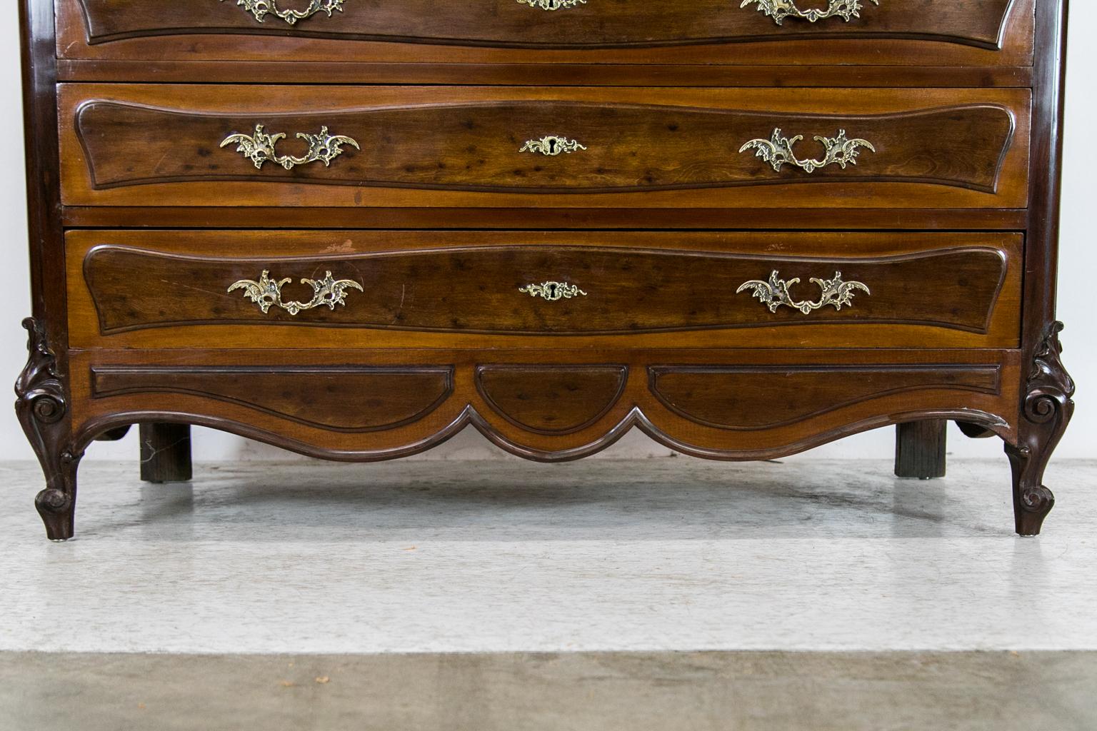 Late 19th Century Walnut Marble Top Chest For Sale