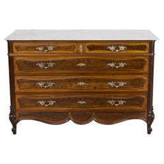 Antique Walnut Marble Top Chest