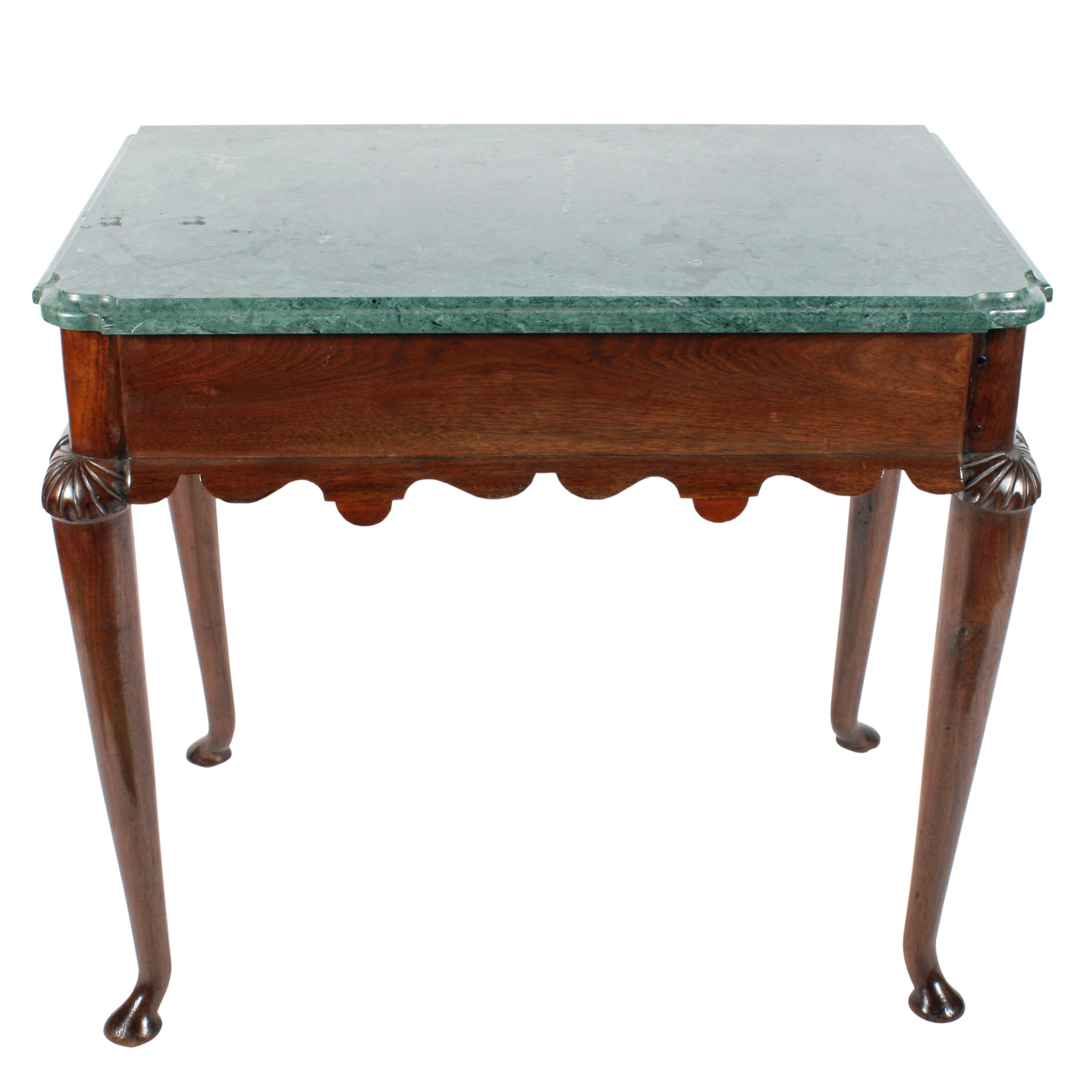 George II Walnut Marble-Top Console Table For Sale