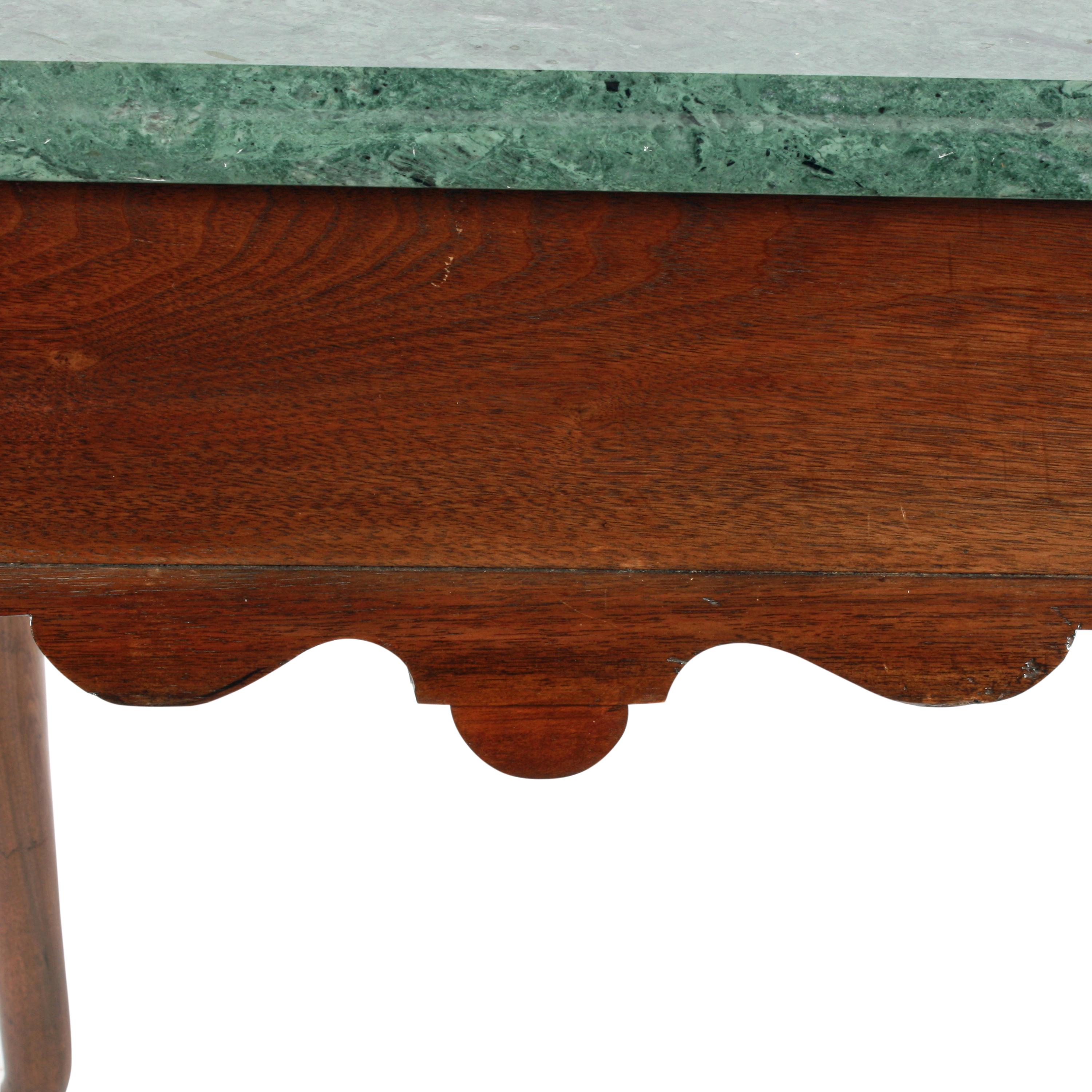 Walnut Marble-Top Console Table For Sale 2