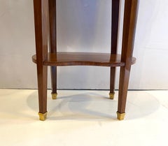 Walnut Marble Top Oval Table