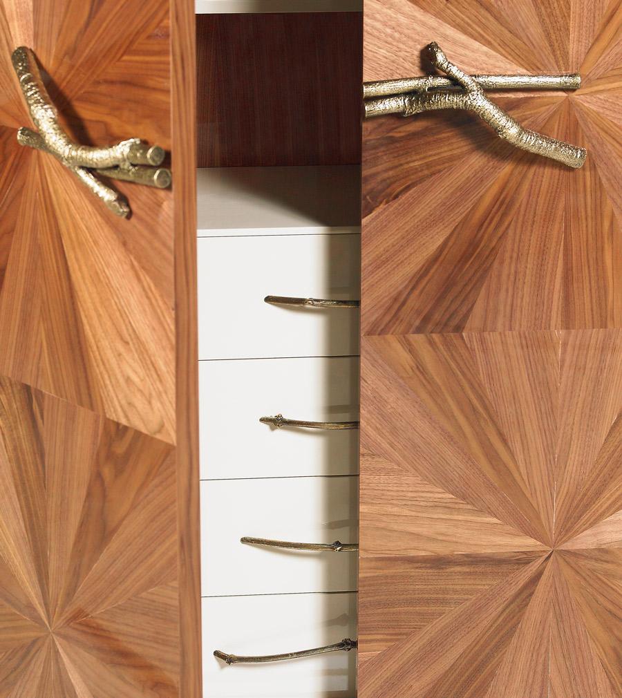 This sideboard is a contemplation on the polarities in nature. North and south, earth and water, gravity and air, these poles coexist with seemingly impossible harmony. Intricate in design, its top and foundation standing in purposeful equilibrium