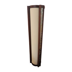 Walnut Martin Borenstein Cylindrical Lamp with Glass Tile Panels, circa 1952