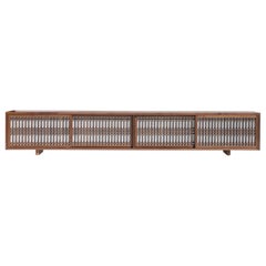 médias de rangement noyer  avec portes Shoji