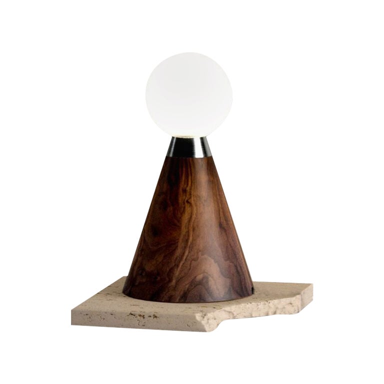 Mercurio-Lampe aus Nussbaumholz von Siete Studio