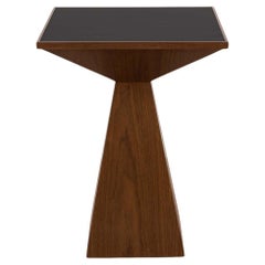 Lawson-Fenning Mesa Table, Modern Walnut & Brass Side Table
