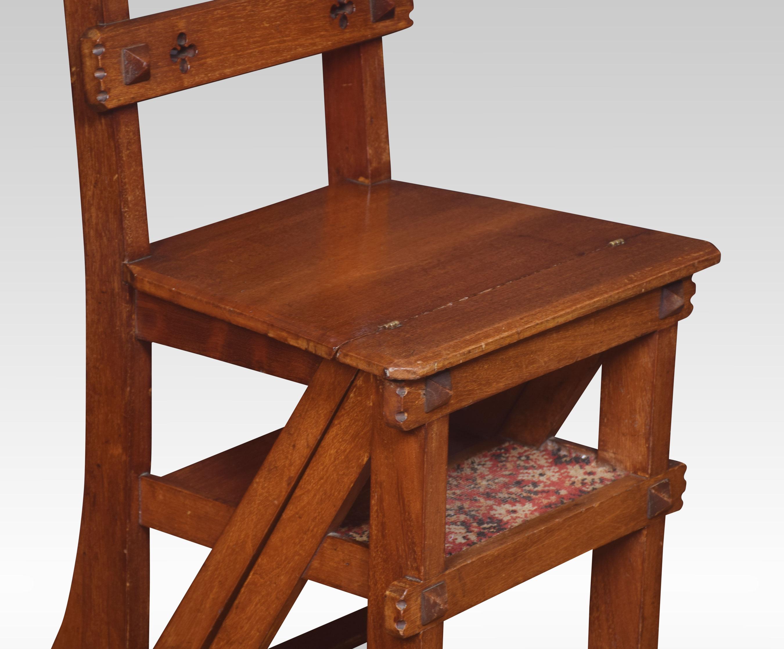 British Walnut Metamorphic Chair For Sale
