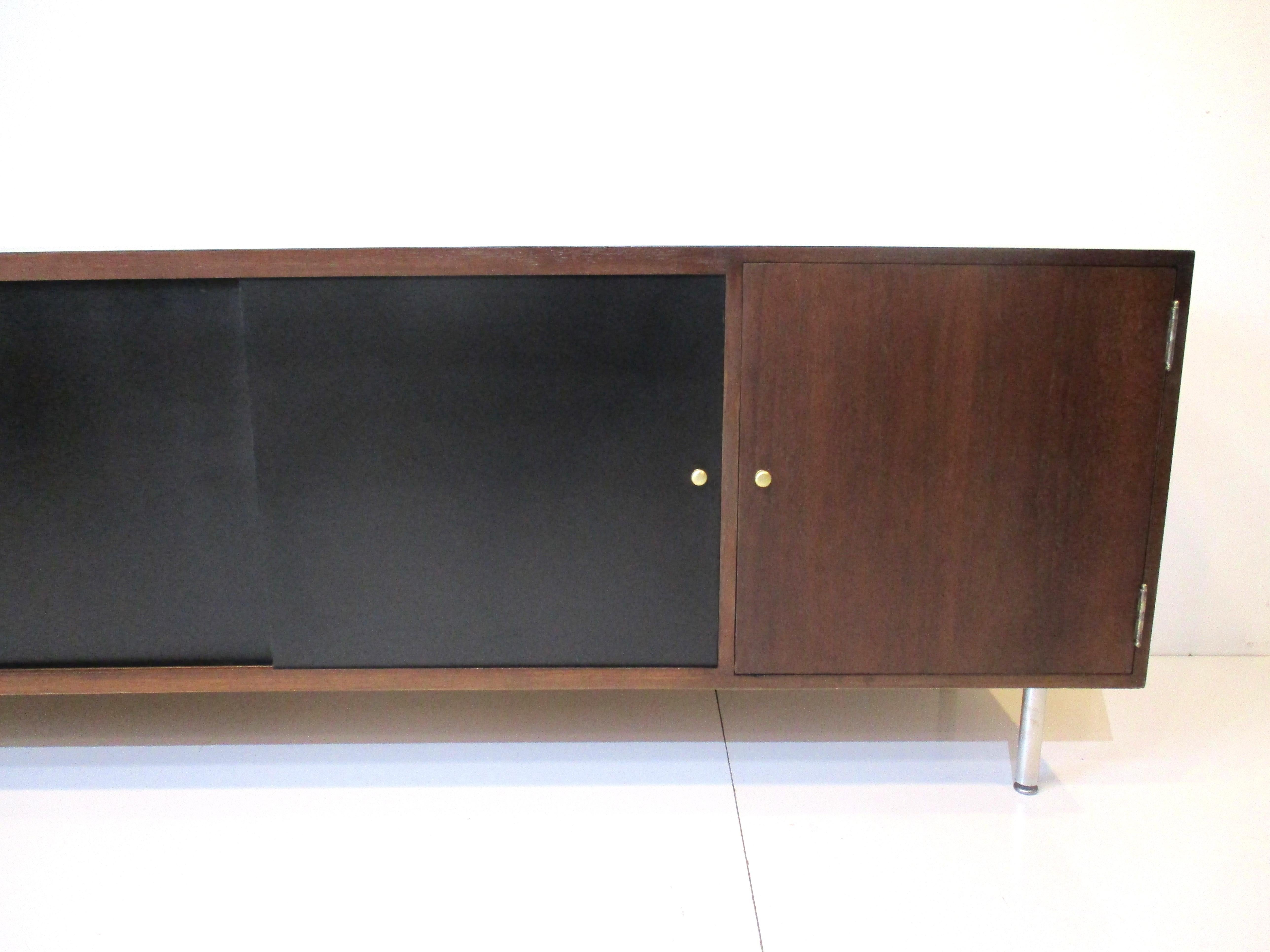 American Walnut Mid Century Credenza in the Style of Herman Miller