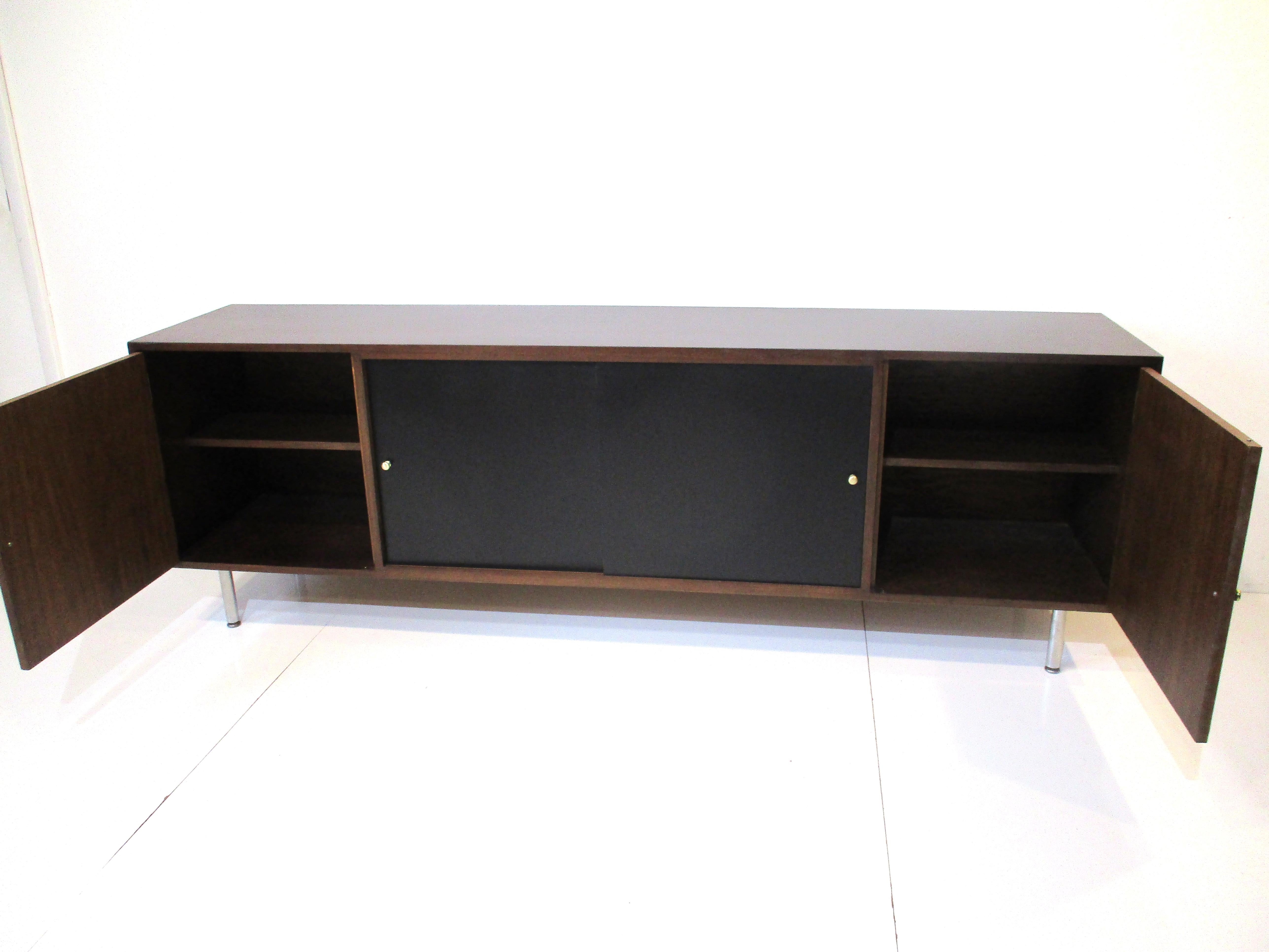 20th Century Walnut Mid Century Credenza in the Style of Herman Miller