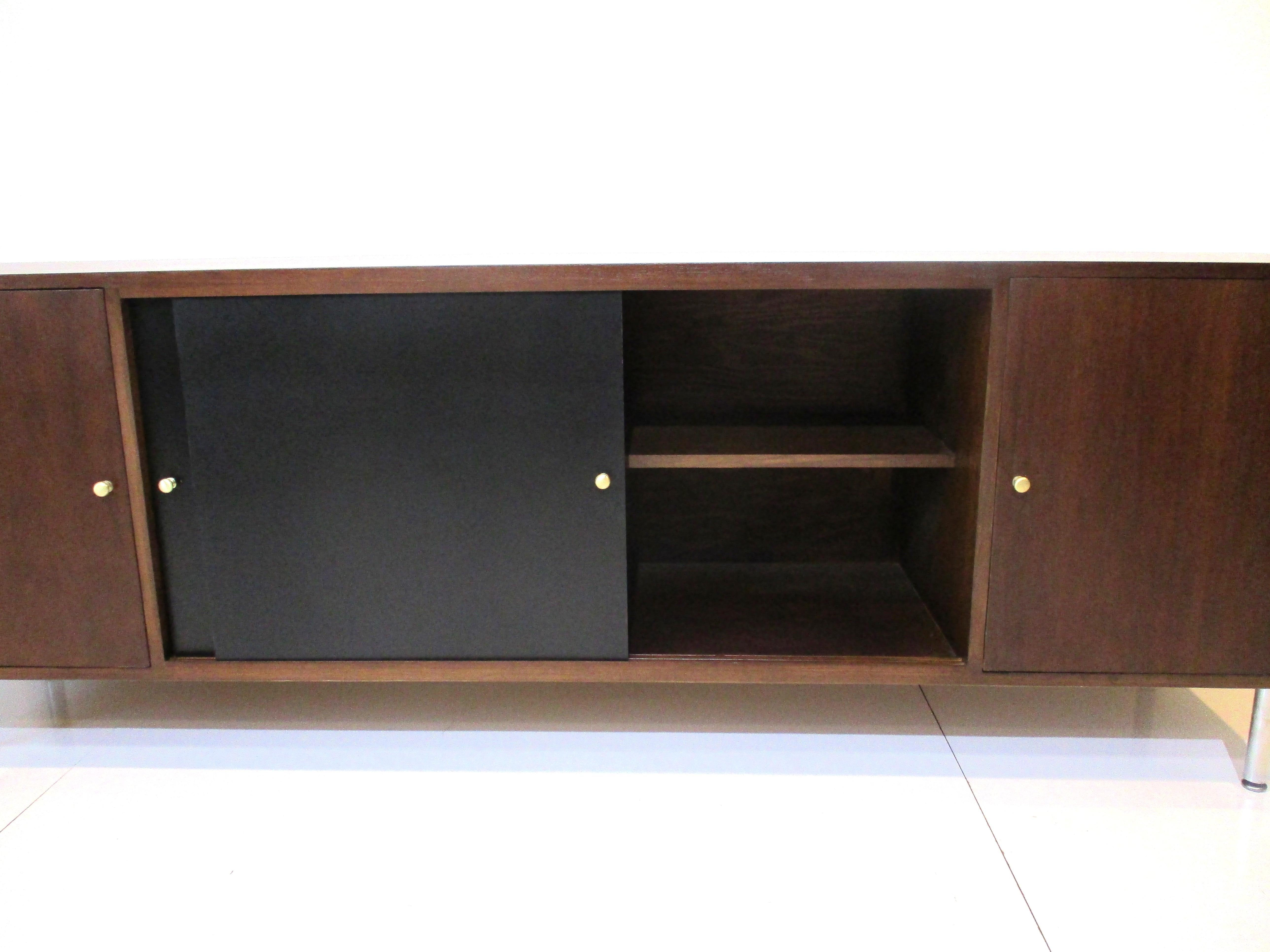 Wood Walnut Mid Century Credenza in the Style of Herman Miller