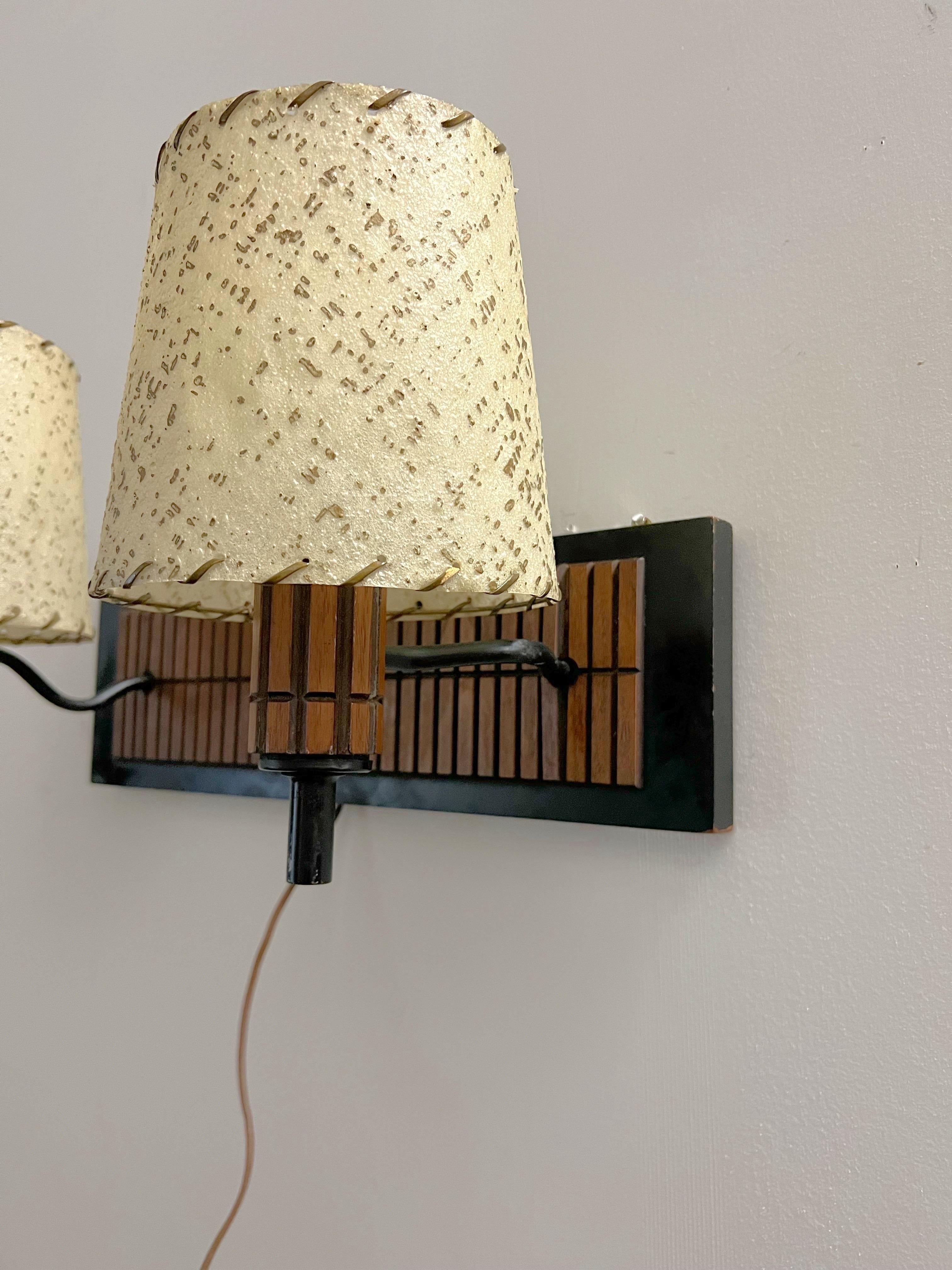 20th Century Walnut Mid-Century Danish Modern Gruvewood Wall Light For Sale