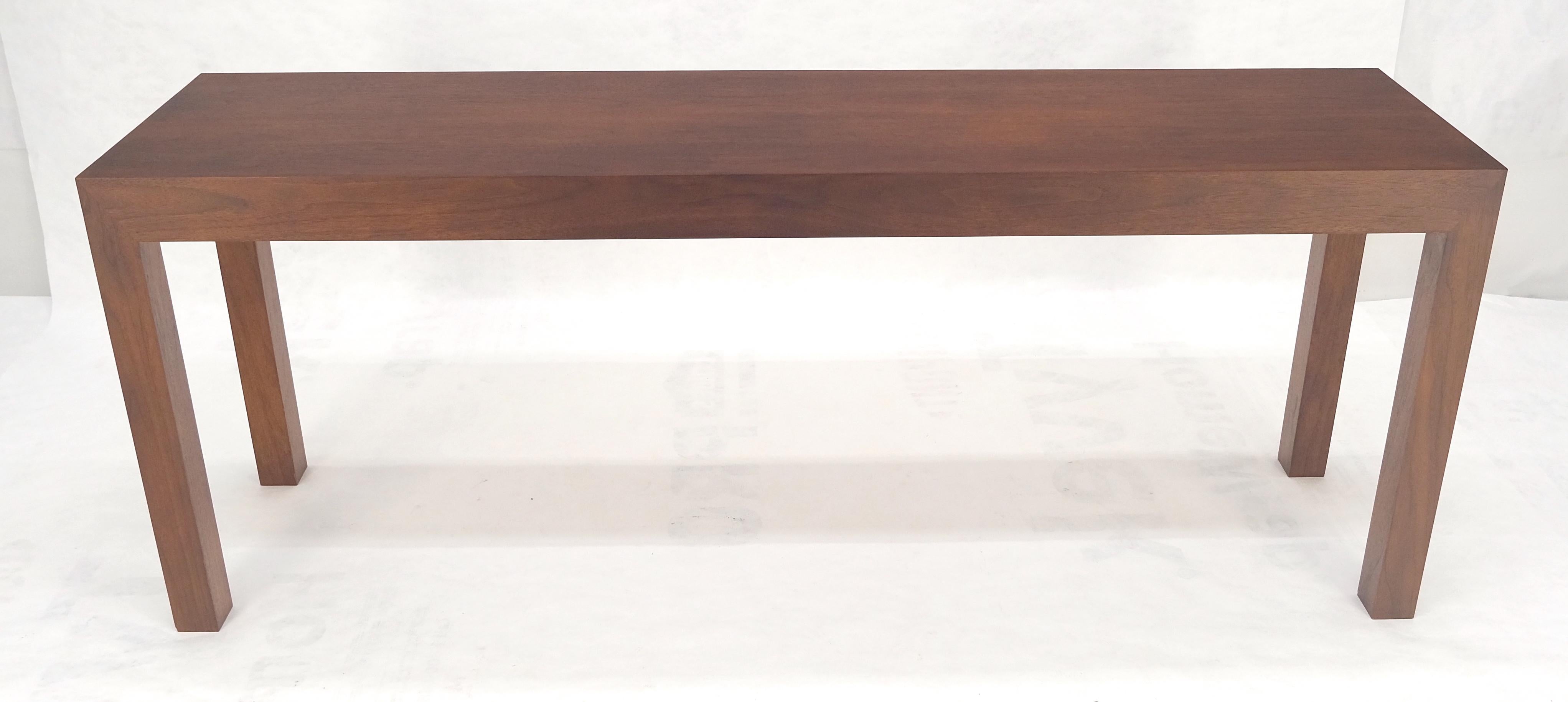 American Walnut Mid Century Modern 6' Long Parsons Style Console Sofa Table Baughman MINT For Sale