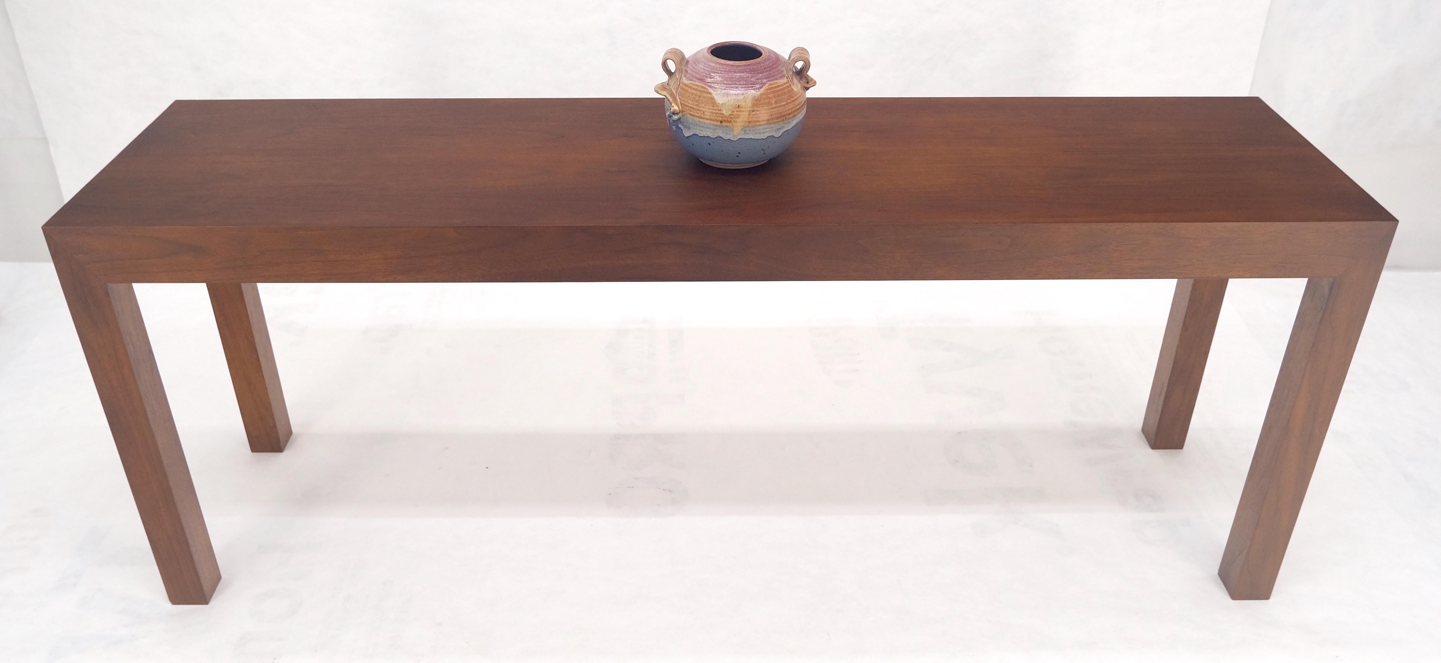 Walnut Mid Century Modern 6' Long Parsons Style Console Sofa Table Baughman MINT For Sale 1