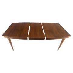 Walnut Mid Century Modern Boat Shape Dining Table One 18" Extension Leaf MINT!