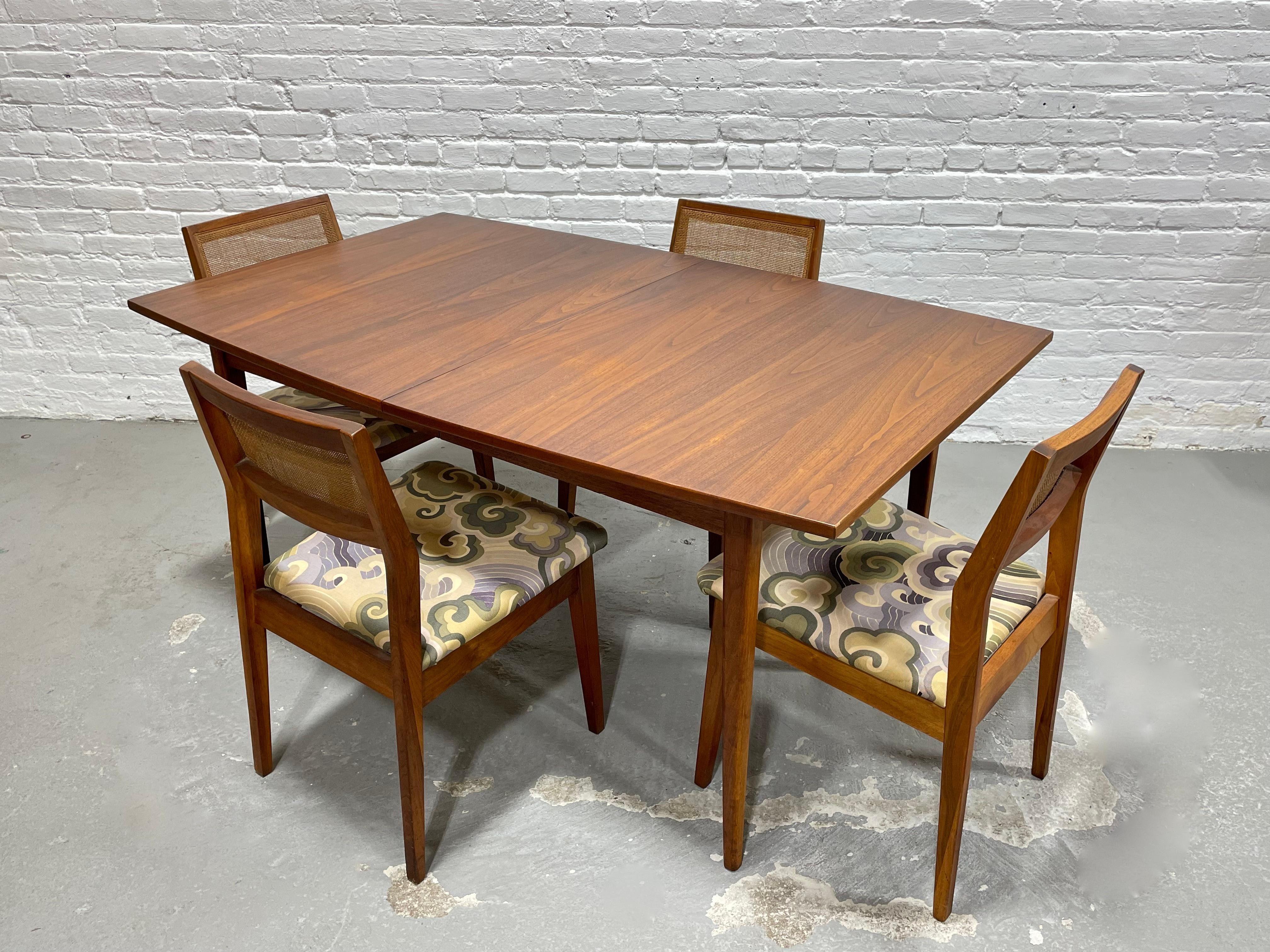 WALNUT Mid Century Modern CANED Dining CHAIRS, Set of Four For Sale 10