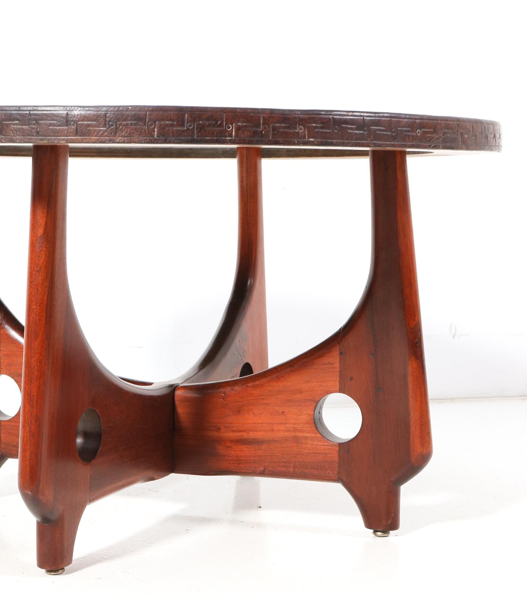 Ecuadorean Walnut Mid-Century Modern Coffee Table by Angel Pazmino for Muebles De Estilo For Sale