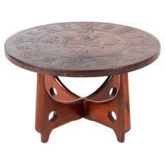 Table basse moderne du milieu du siècle en noyer d'Angel Pazmino pour Muebles de Estilo