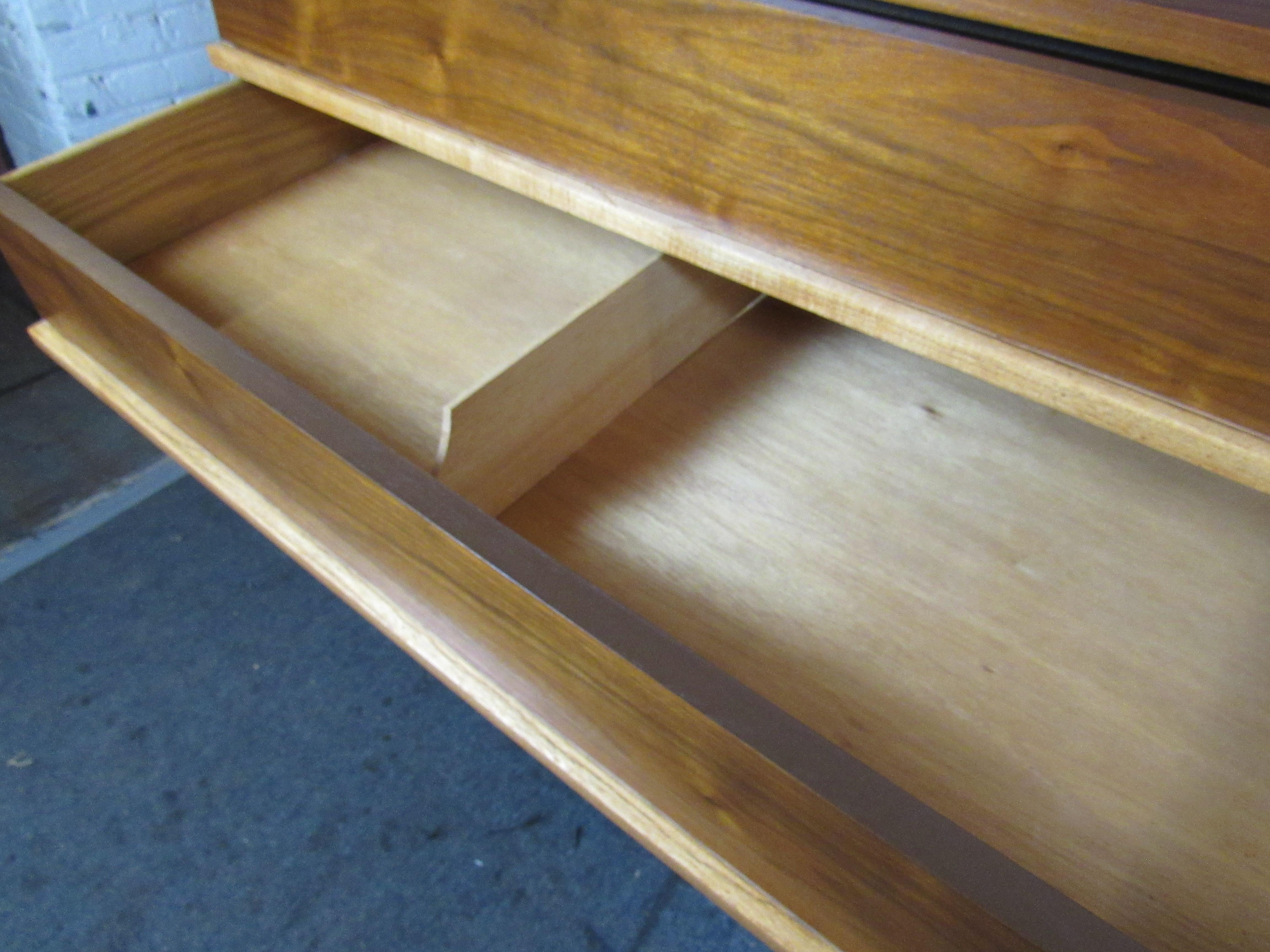 Wood Walnut Mid-Century Modern Dresser by Dixie