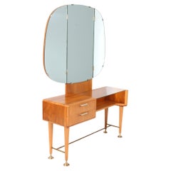 Vintage Walnut Mid-Century Modern Dressing Table or Vanity by A.A. Patijn for Zijlstra