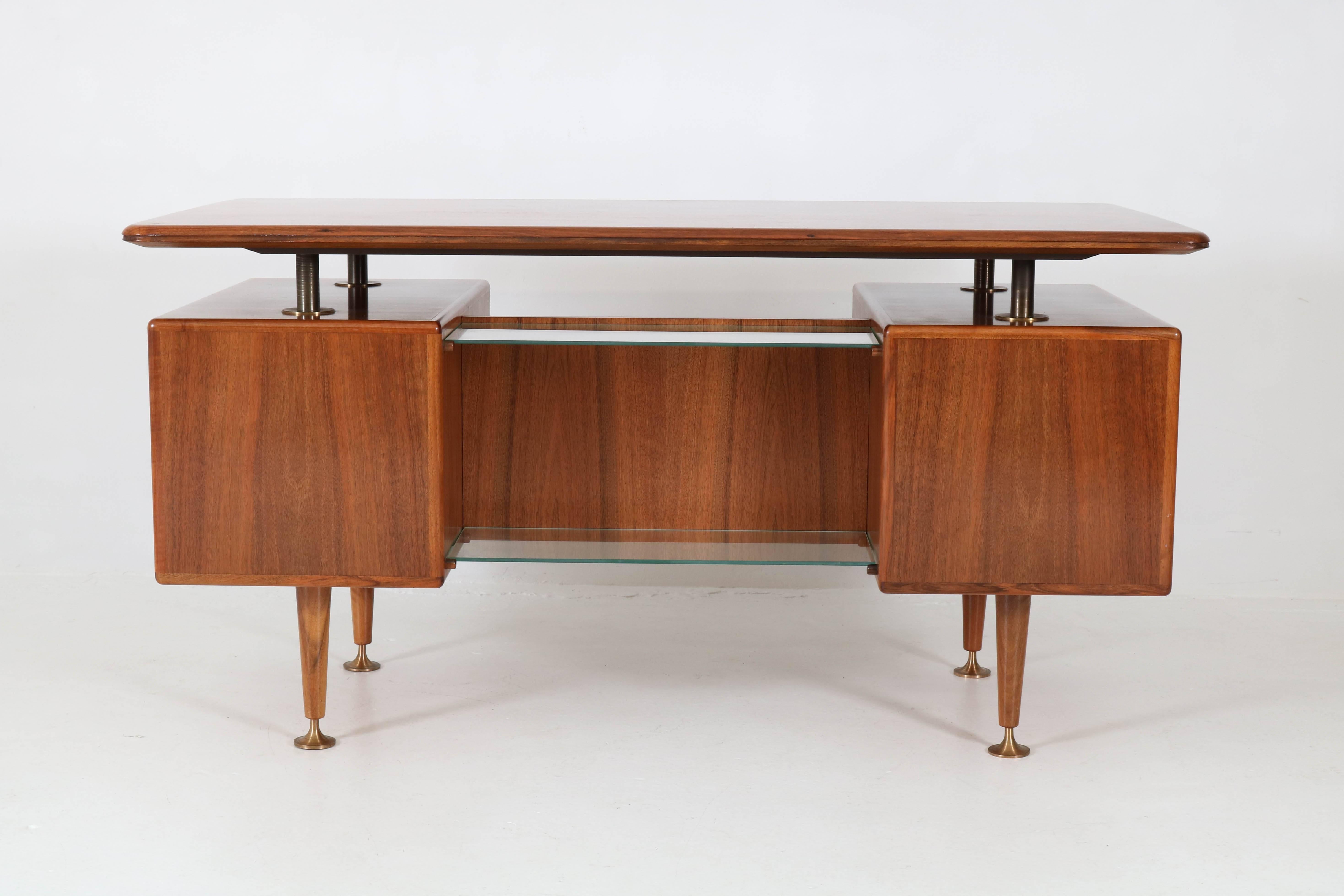 Walnut Mid-Century Modern Floating Top Desk by A.A.Patijn for Poly-Z, 1960s 6