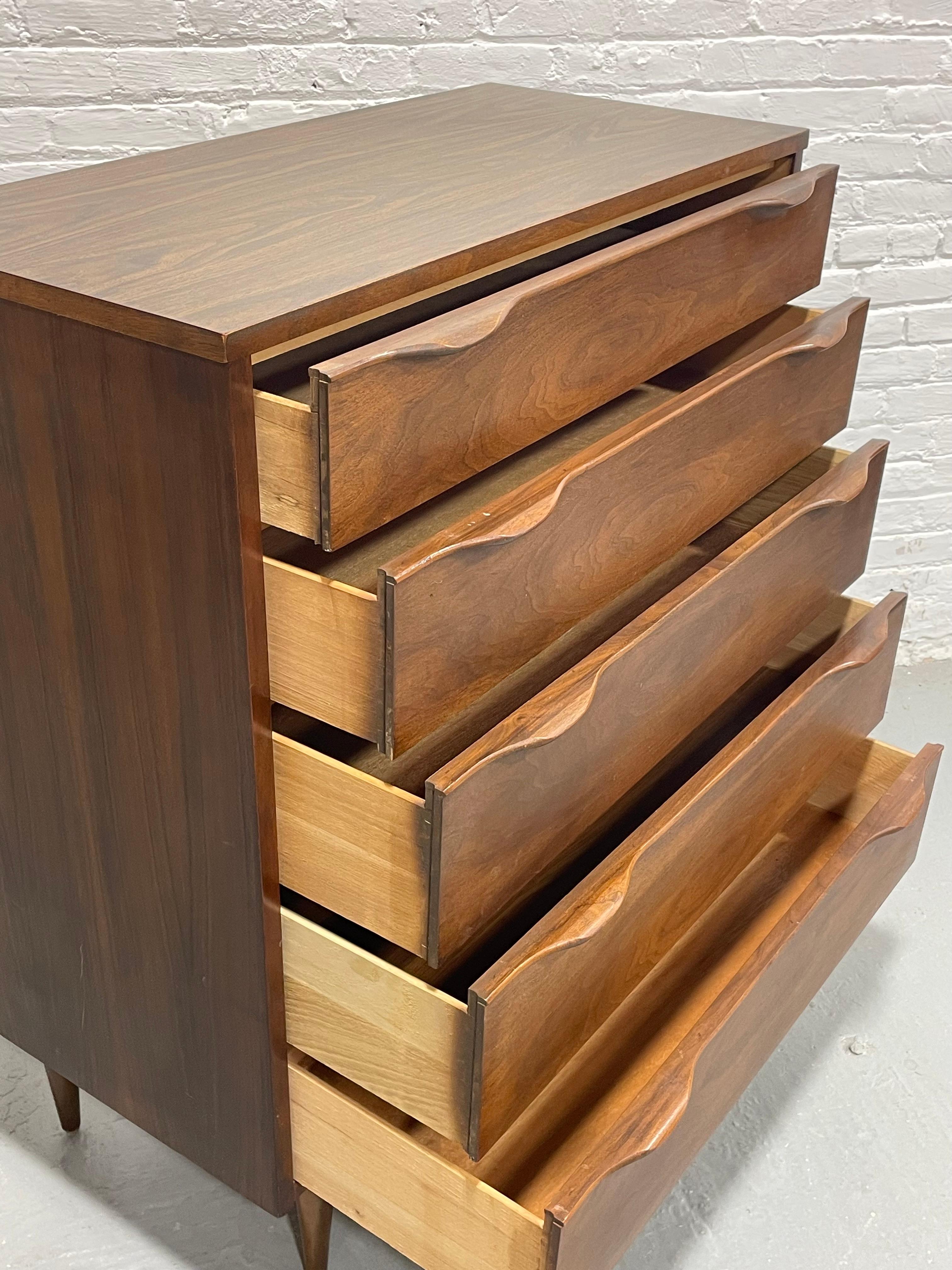 Walnut Mid Century MODERN Sculpted BEDROOM SET, c. 1960's 5