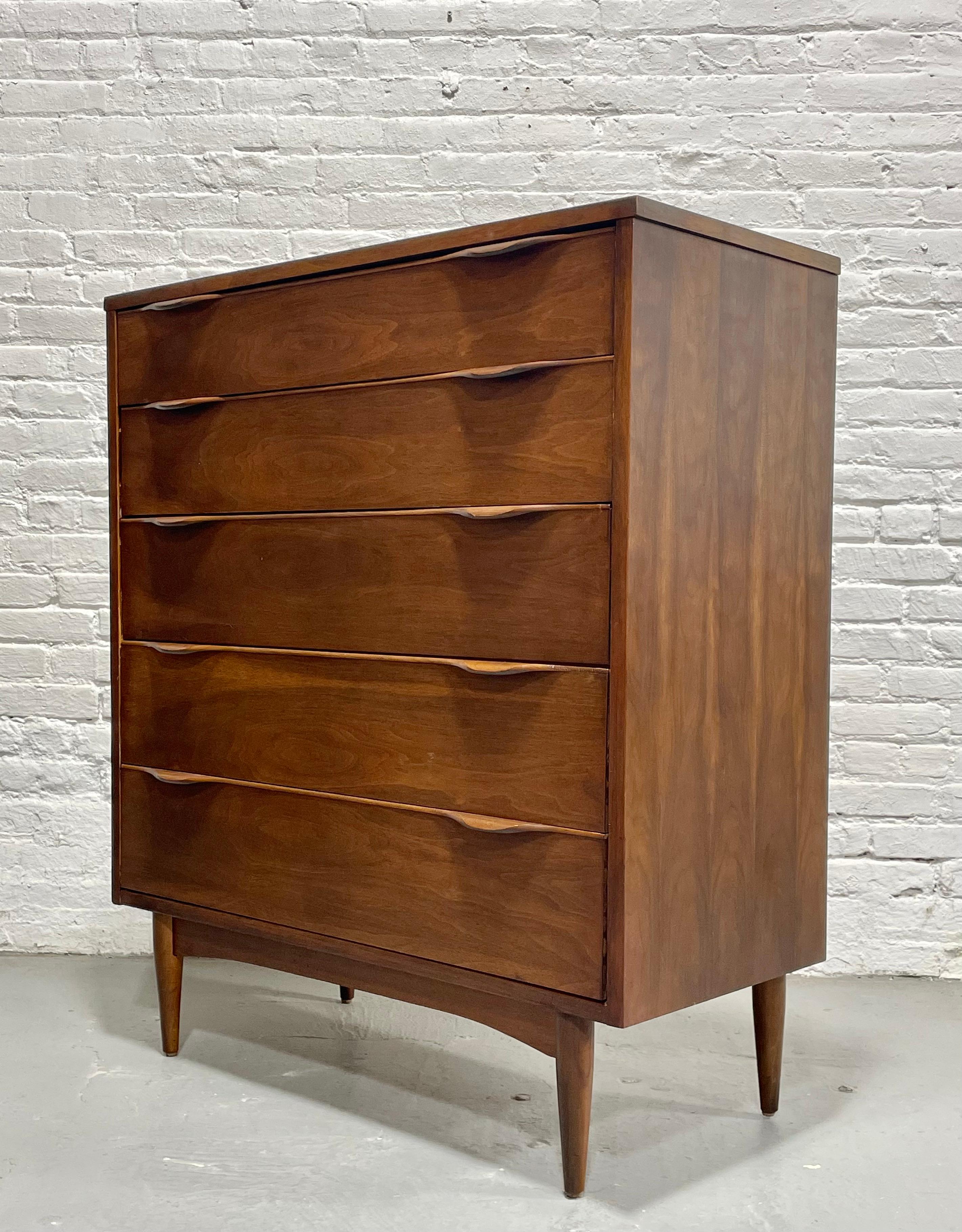 Walnut Mid Century MODERN Sculpted BEDROOM SET, c. 1960's 6