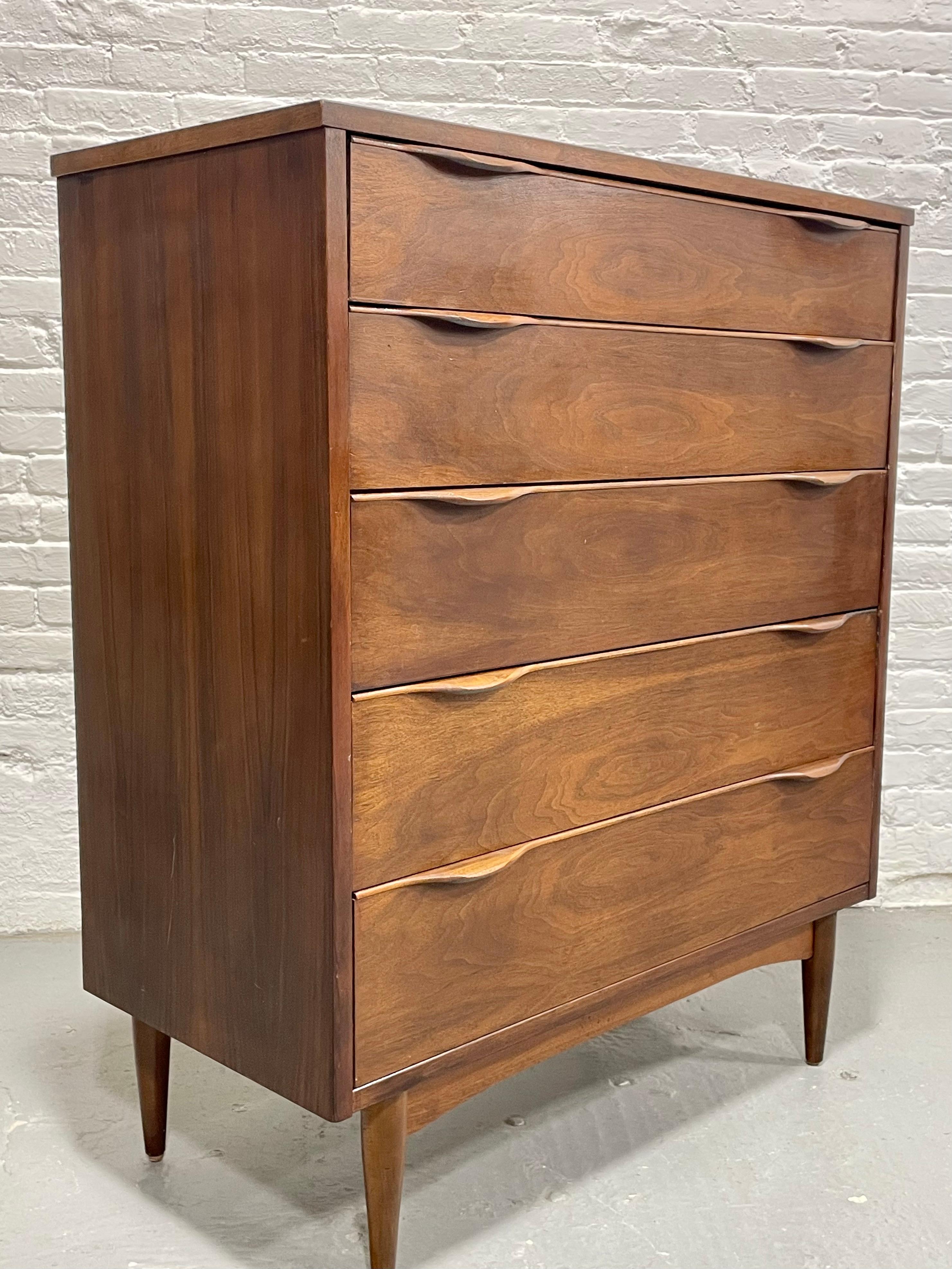 Walnut Mid Century MODERN Sculpted BEDROOM SET, c. 1960's 2