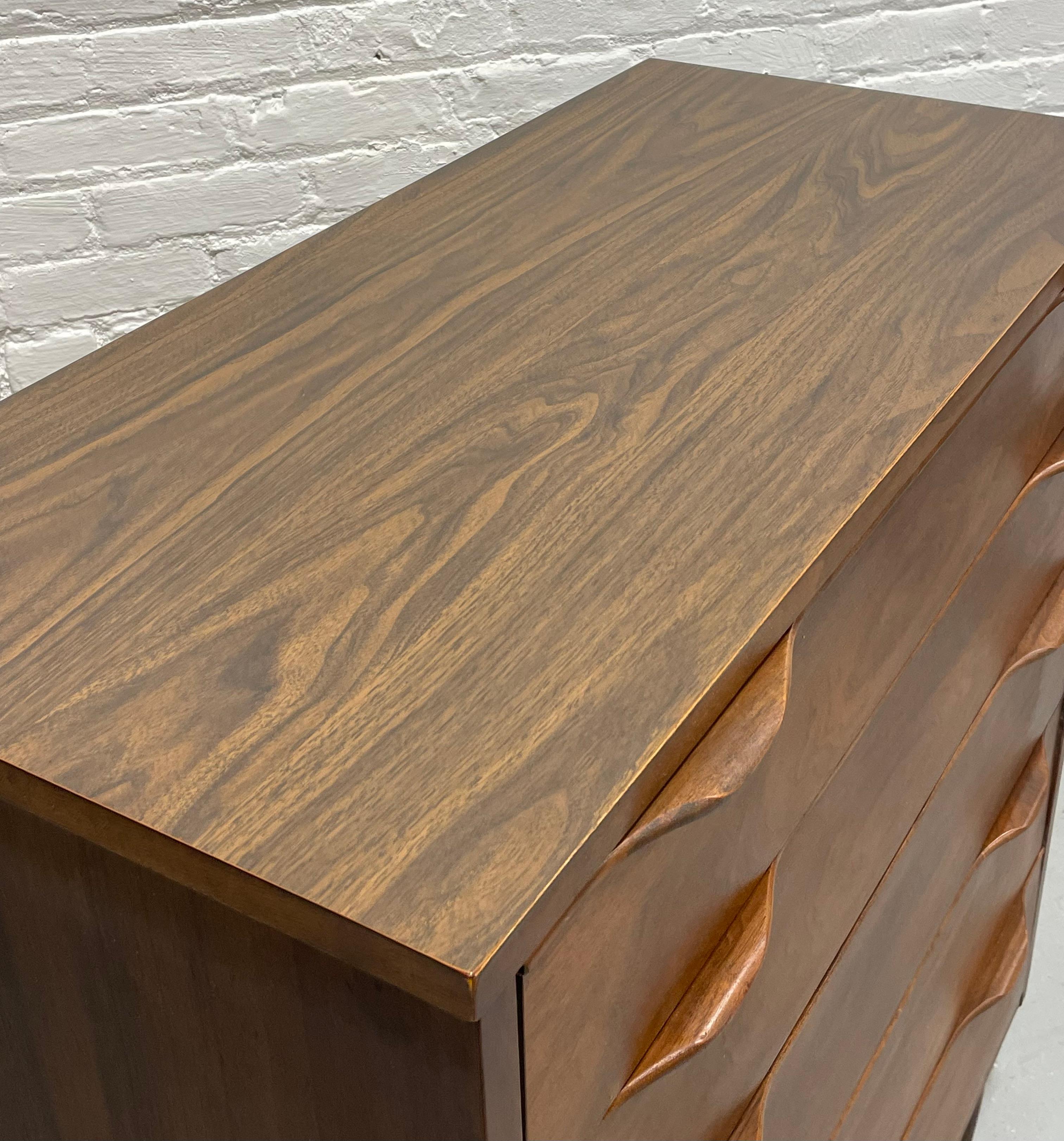 Walnut Mid Century MODERN Sculpted BEDROOM SET, c. 1960's 3
