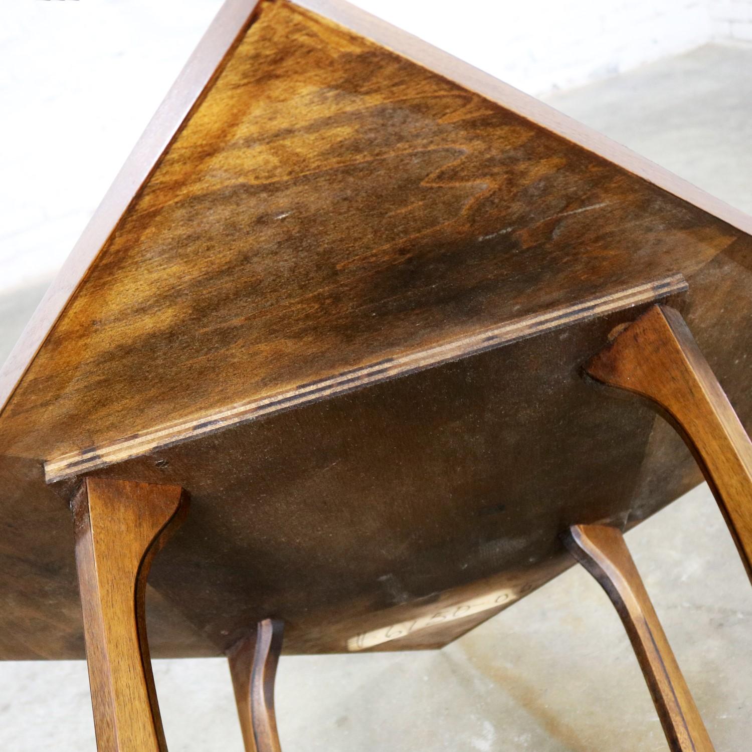 Walnut Mid Century Modern Square Side Table Lamp Table 6150-05 Broyhill Brasilia 9