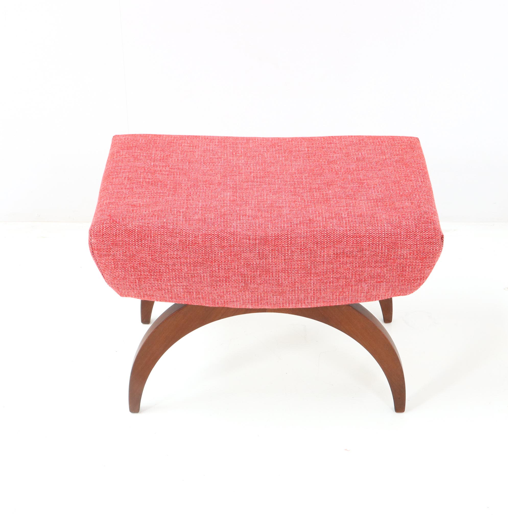 Walnut Mid-Century Modern Stool by A.A. Patijn for Zijlstra, 1950s For Sale 2