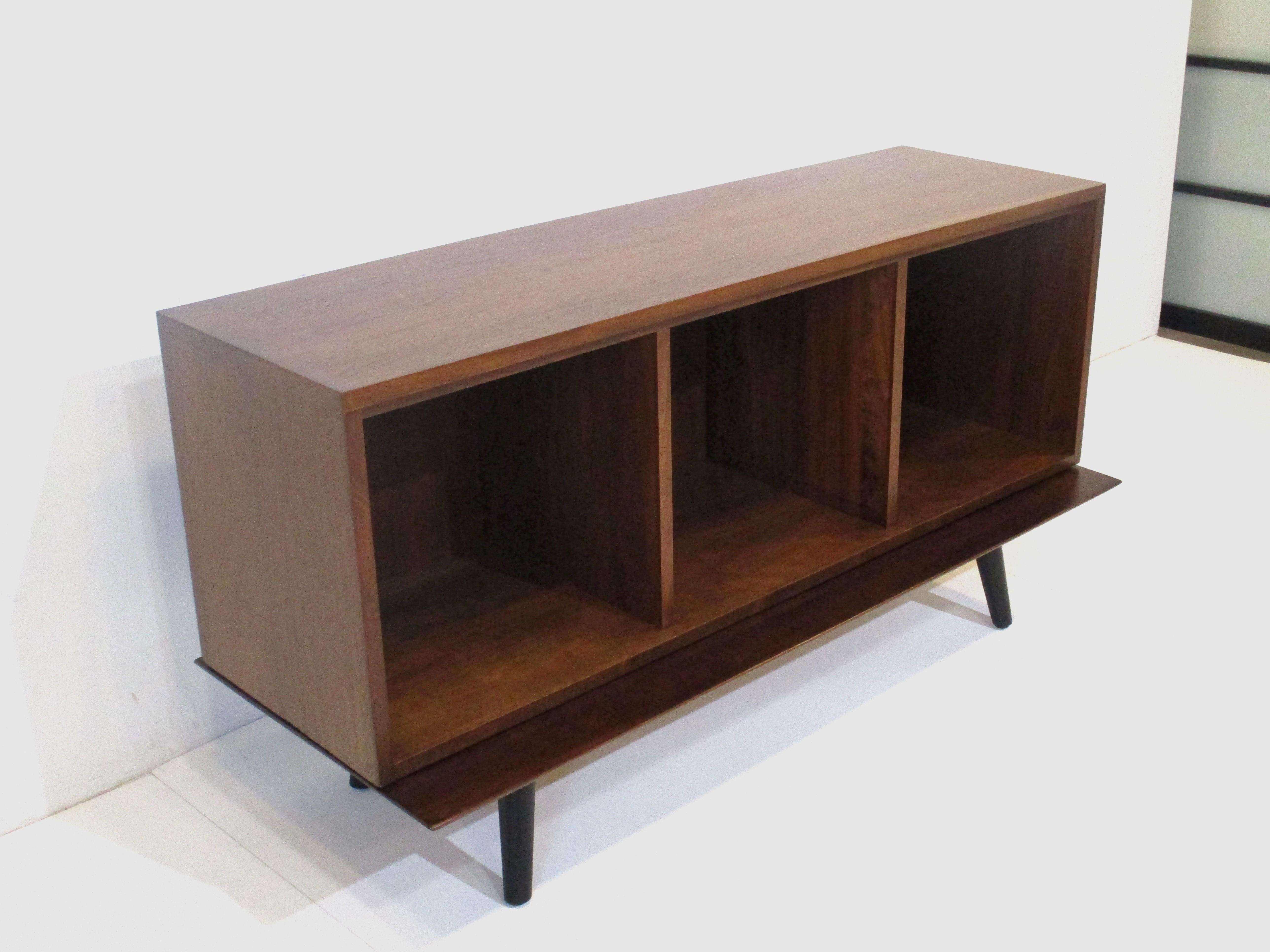 American Walnut Midcentury Stereo / Record Cabinet in the Style of McCobb