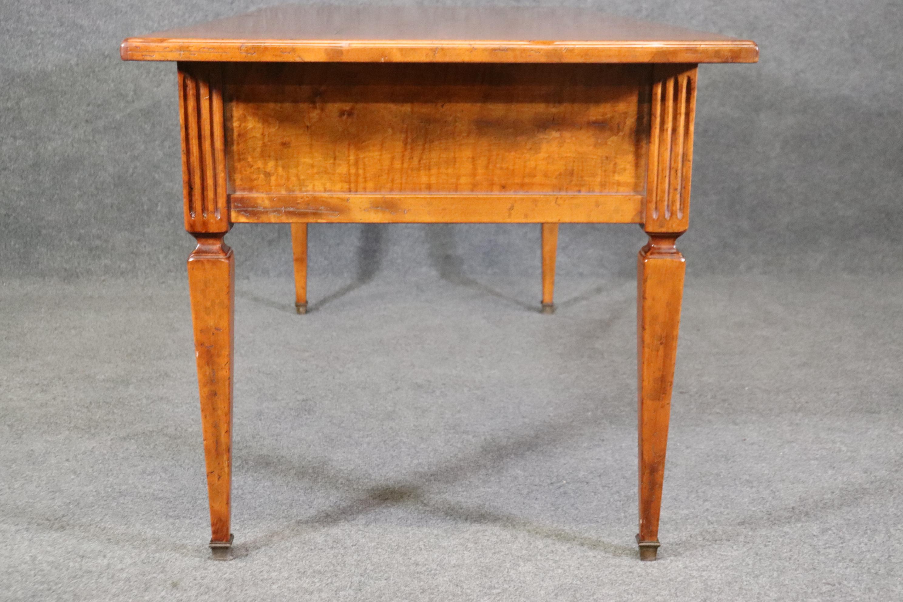 Late 20th Century Walnut Milling Road by Baker Furniture Italian Provincial Writing Table Desk 