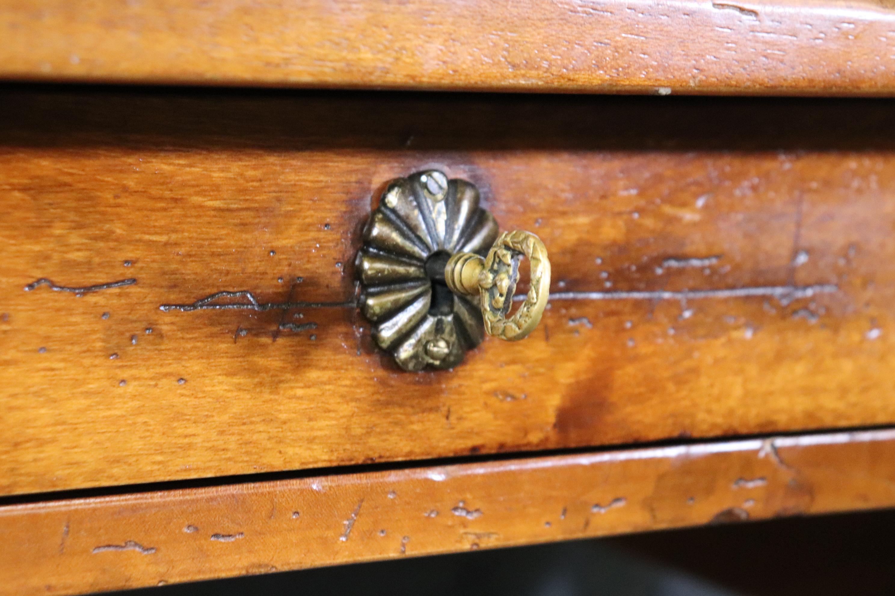 Brass Walnut Milling Road by Baker Furniture Italian Provincial Writing Table Desk 