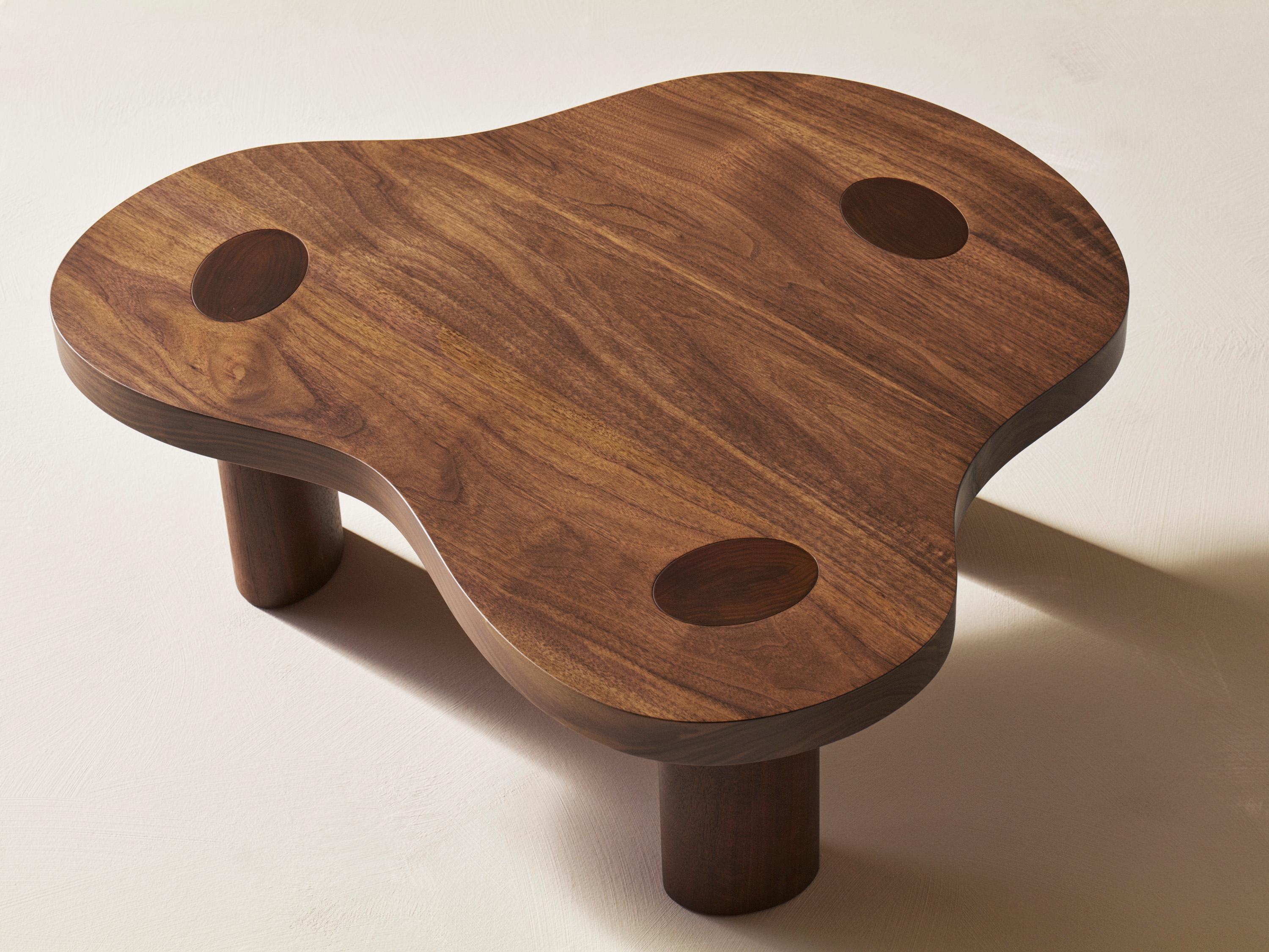 Post-Modern Walnut Mini Cloud Table by Veermakers For Sale