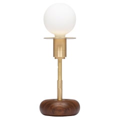 Walnut Mini Pebble Disc Sphere Table Lamp by Lights of London