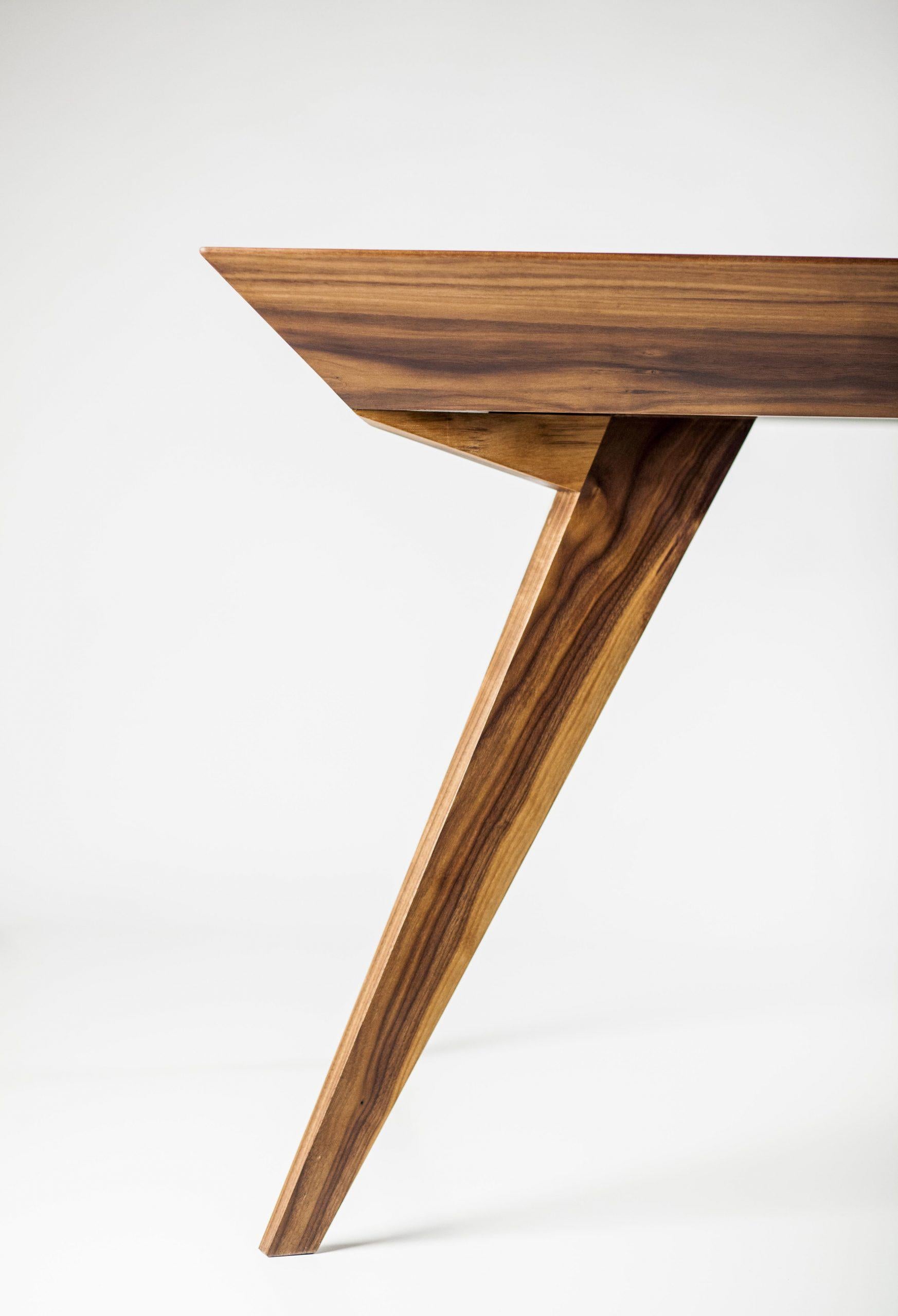 Portuguese Walnut Minimalist 160 Dining Table For Sale