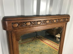 Walnut mirror with beveled glass Art Deco period - 160x90cm