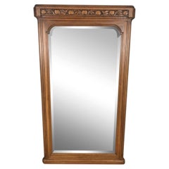 Walnut mirror with beveled glass Art Deco period - 160x90cm
