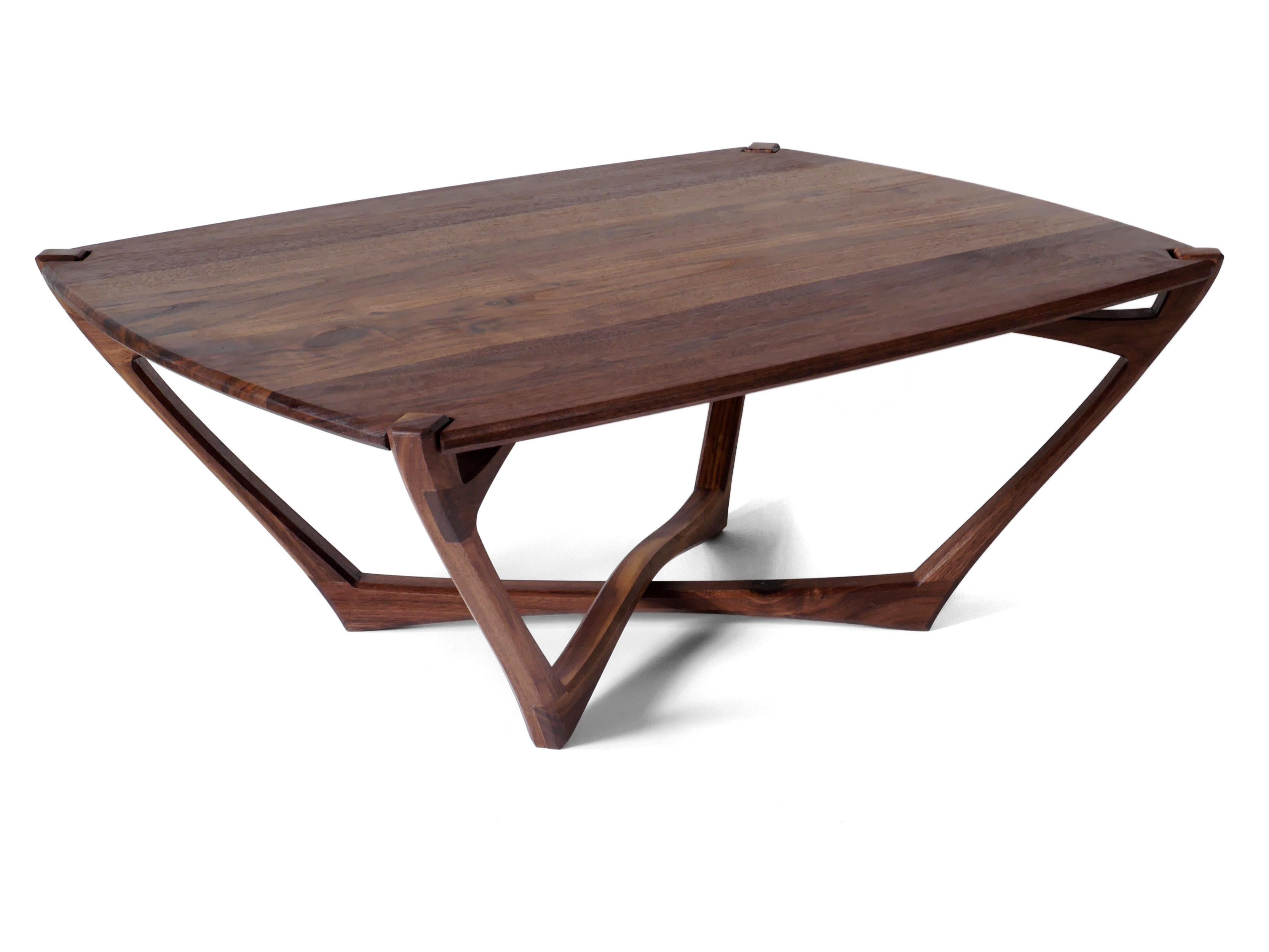 Walnut Mistral Coffee Table, Modern Sculptural Living Room Table by Arid In New Condition For Sale In Albuquerque, NM