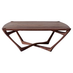 Walnut Mistral Coffee Table, Modern Sculptural Living Room Table by Arid