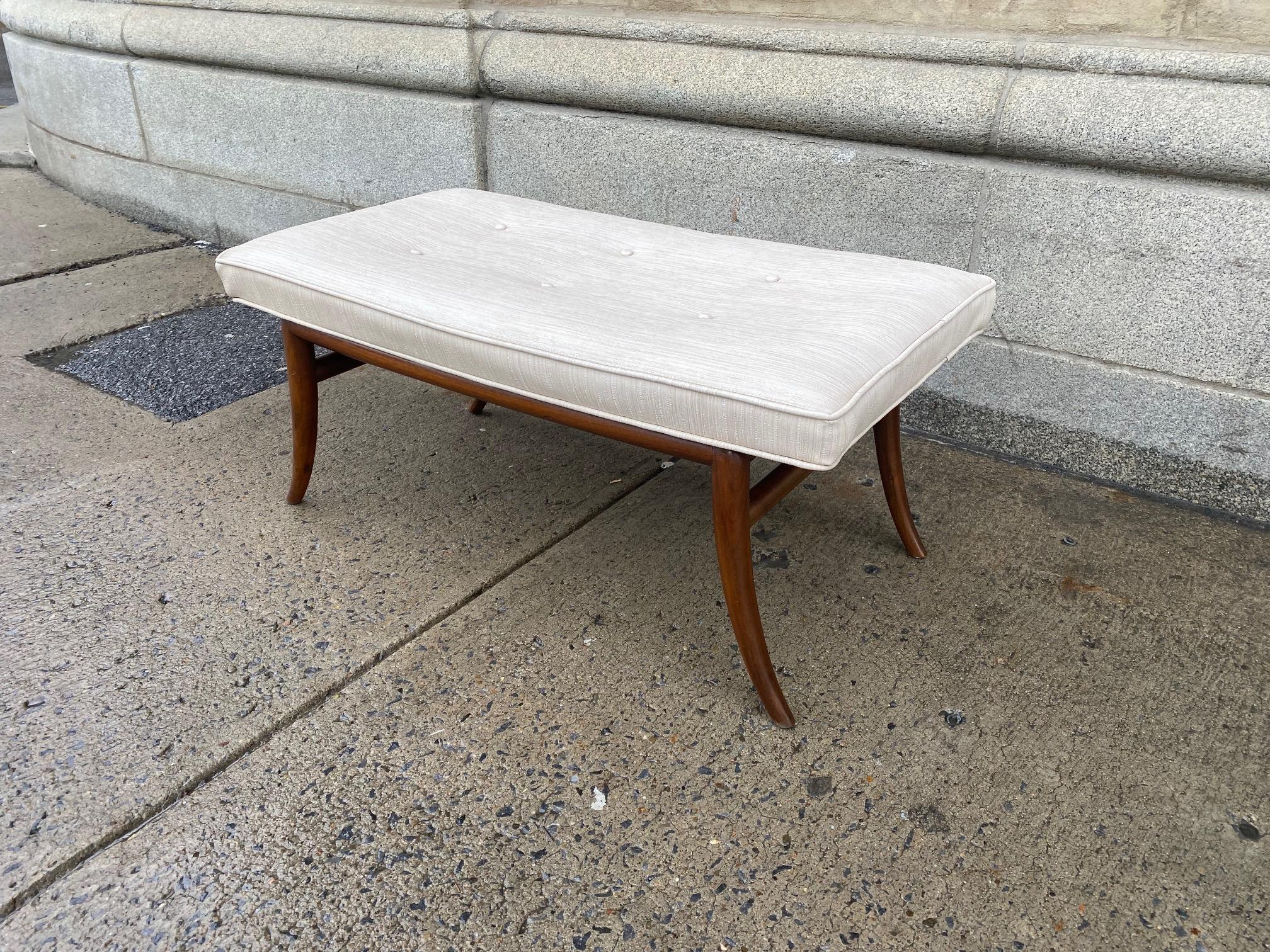 American Walnut Modernist Bench by Robsjohn Gibbings for Widdicomb For Sale